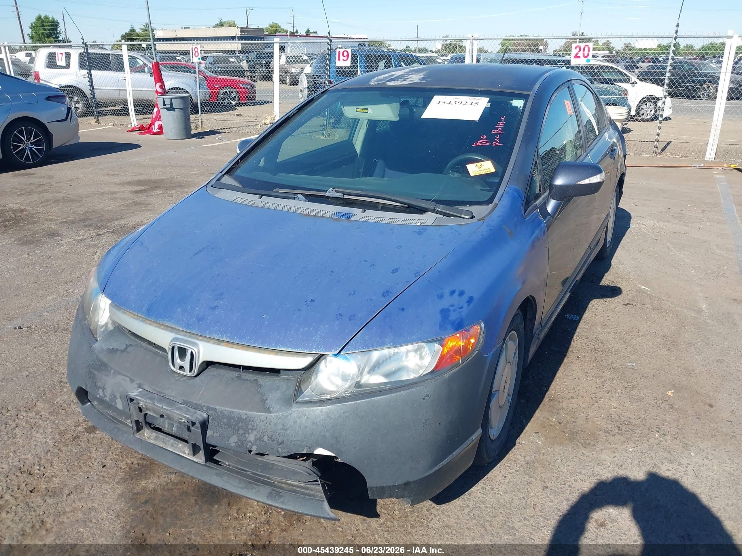 2007 Honda Civic Hybrid Gray vin: JHMFA36247S030164