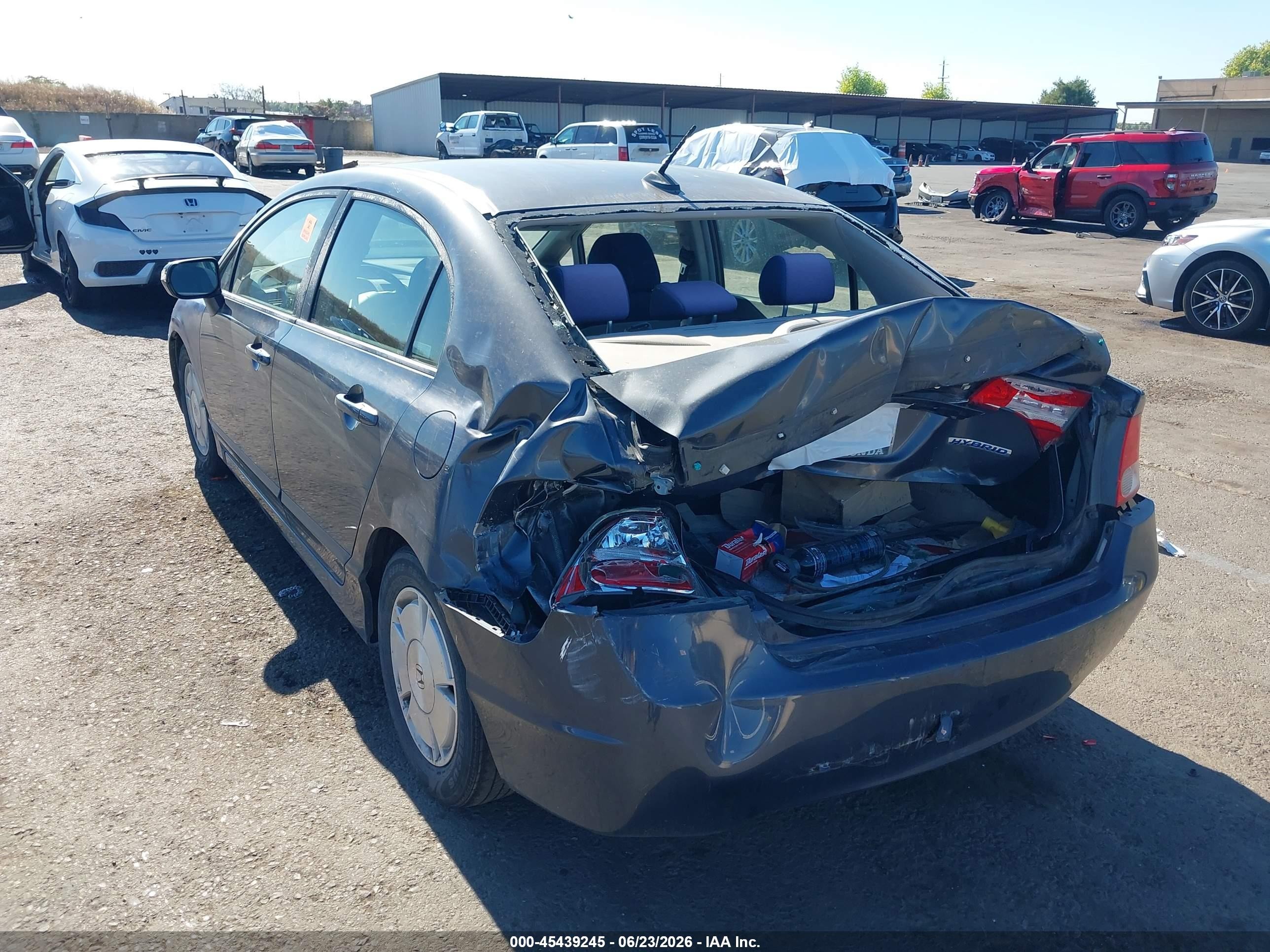 2007 Honda Civic Hybrid Gray vin: JHMFA36247S030164