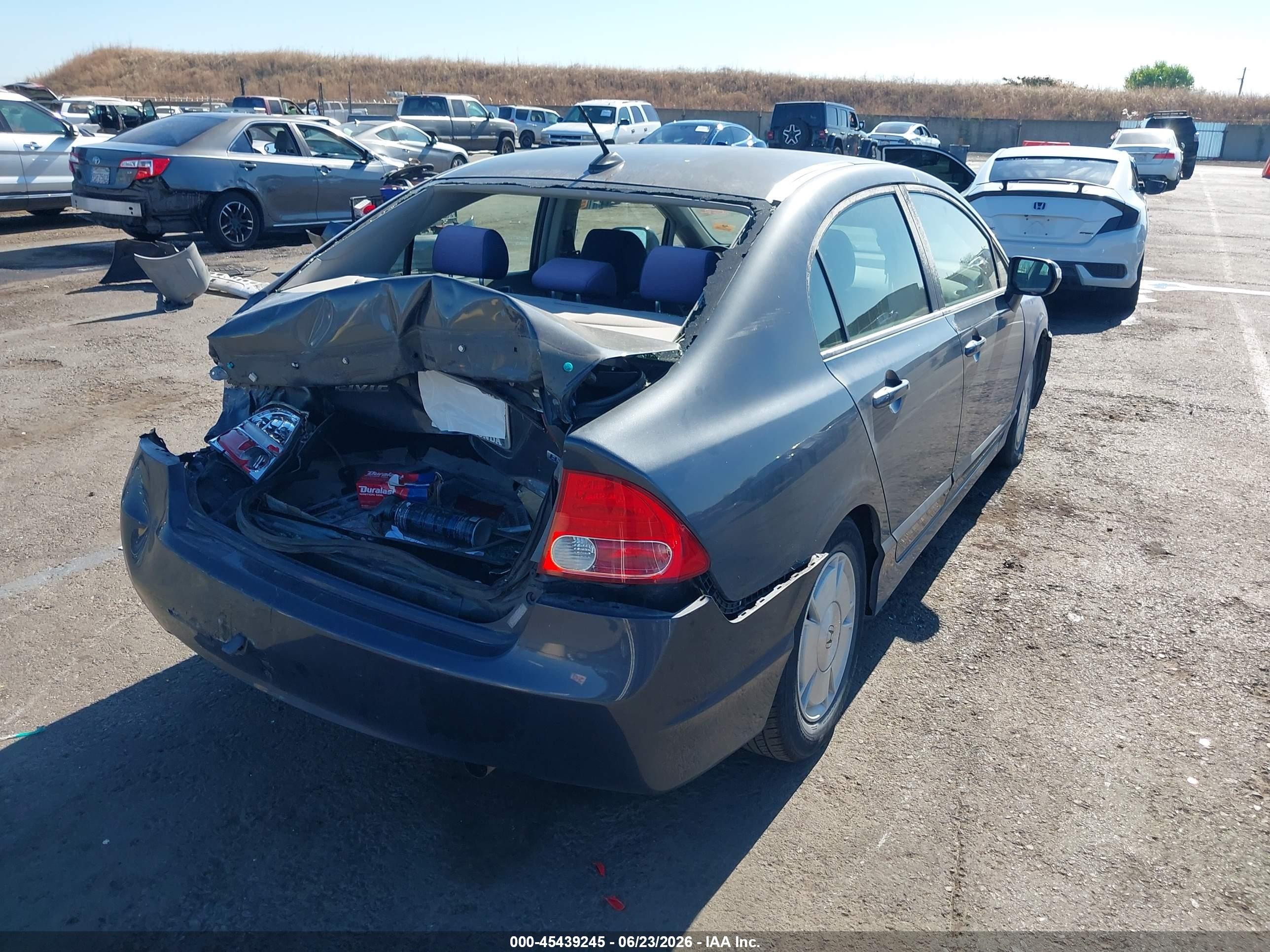 2007 Honda Civic Hybrid Gray vin: JHMFA36247S030164