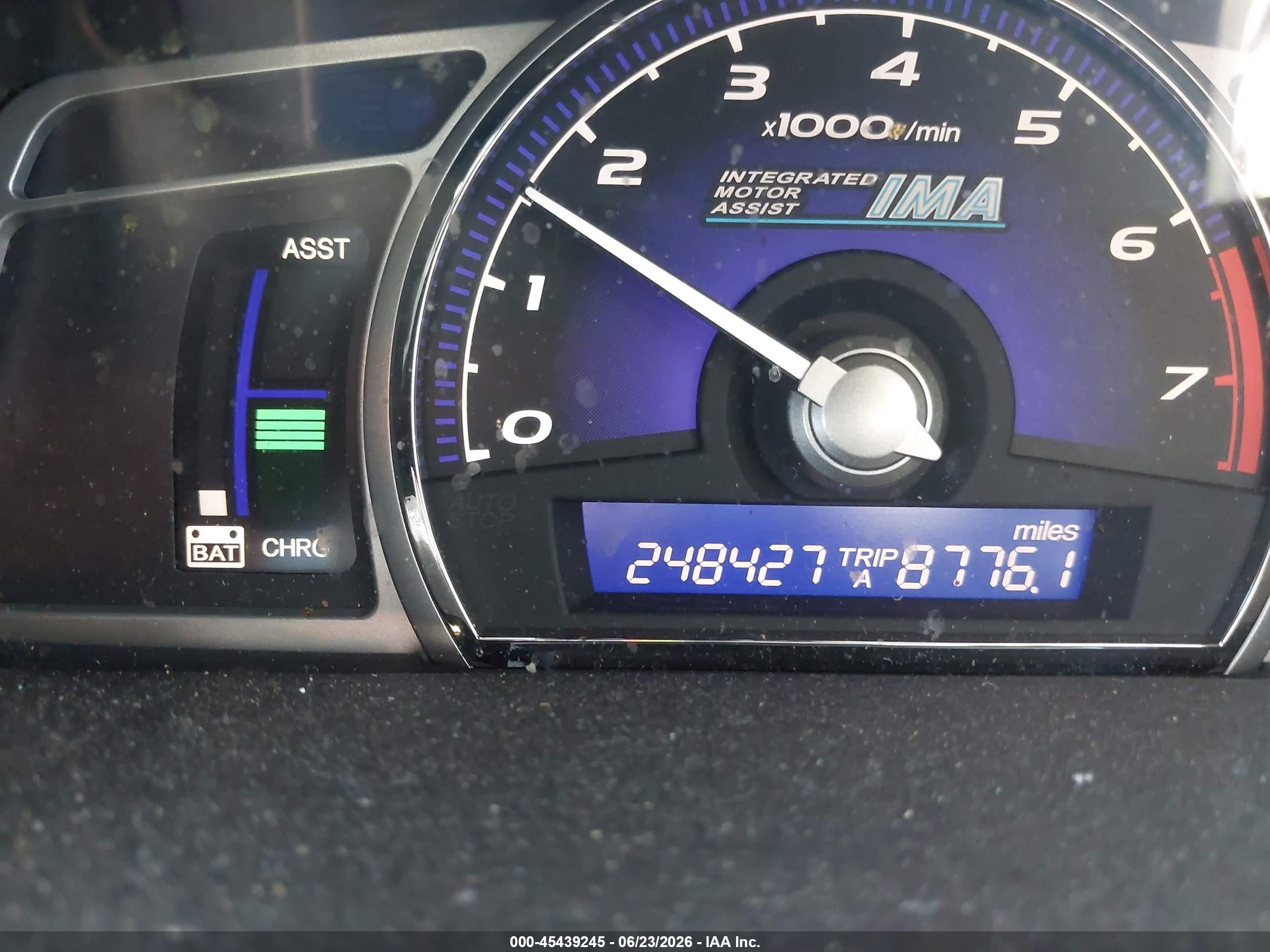 2007 Honda Civic Hybrid Gray vin: JHMFA36247S030164