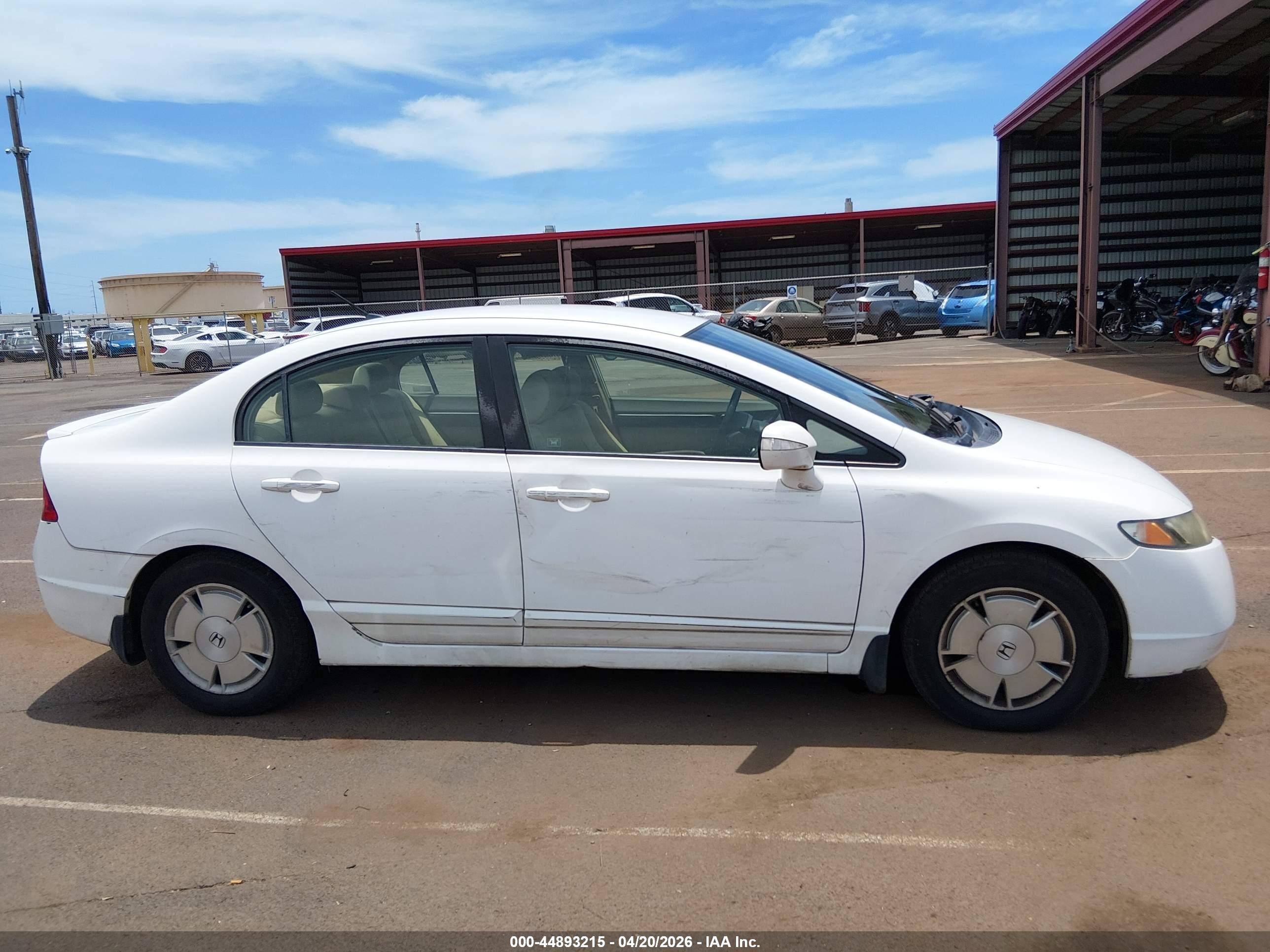 2008 Honda Civic Hybrid   White vin: JHMFA36248S013205