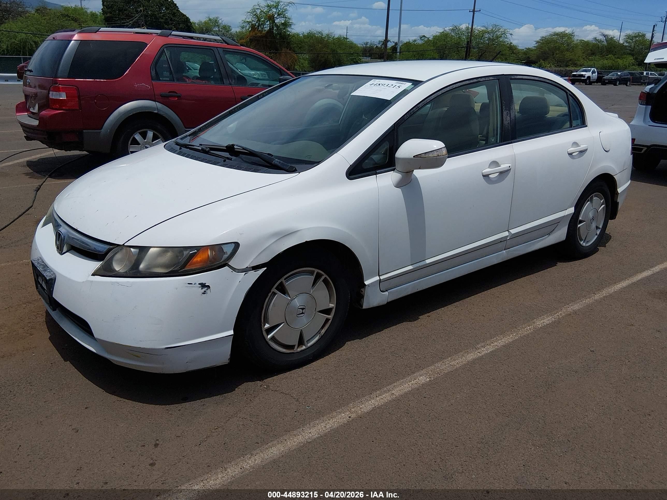 2008 Honda Civic Hybrid   White vin: JHMFA36248S013205