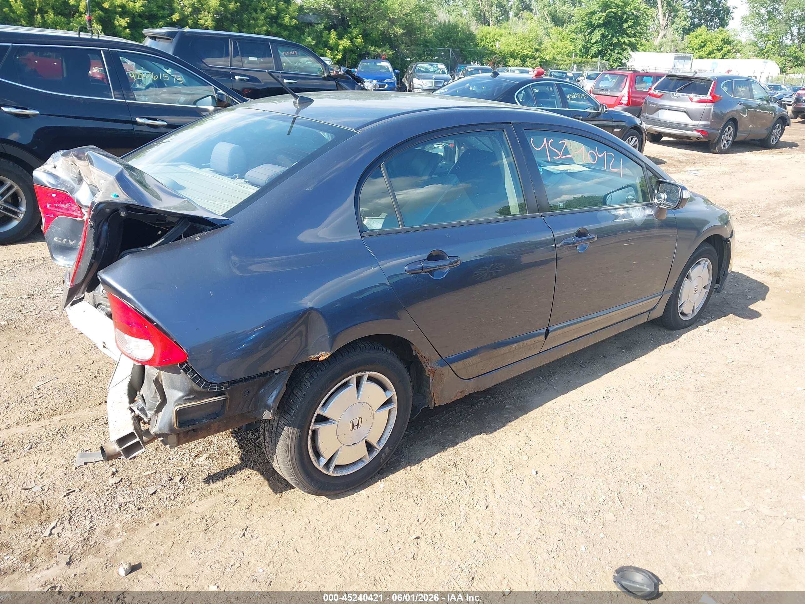 2009 Honda Civic Hybrid   Gray vin: JHMFA36249S000486