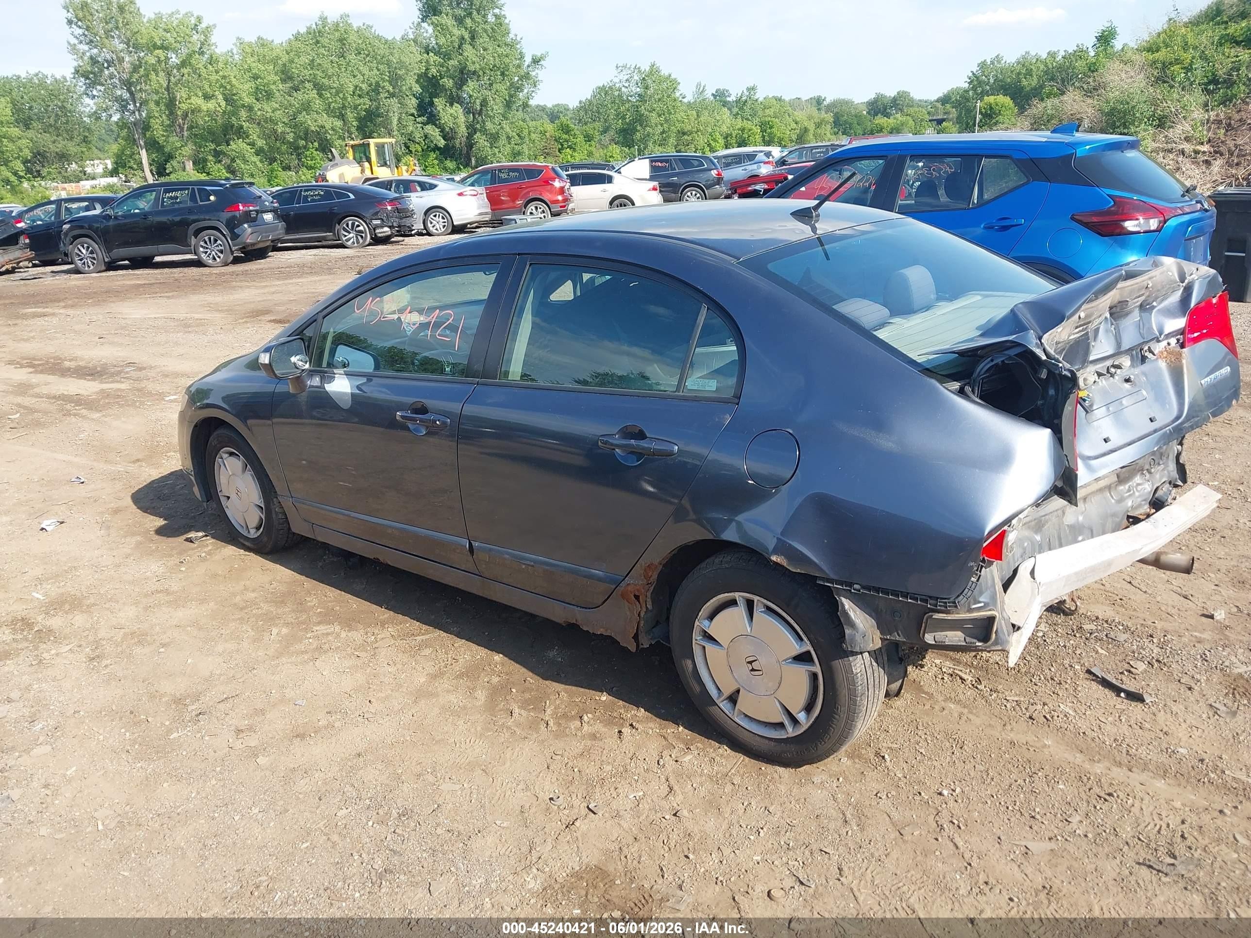 2009 Honda Civic Hybrid   Gray vin: JHMFA36249S000486