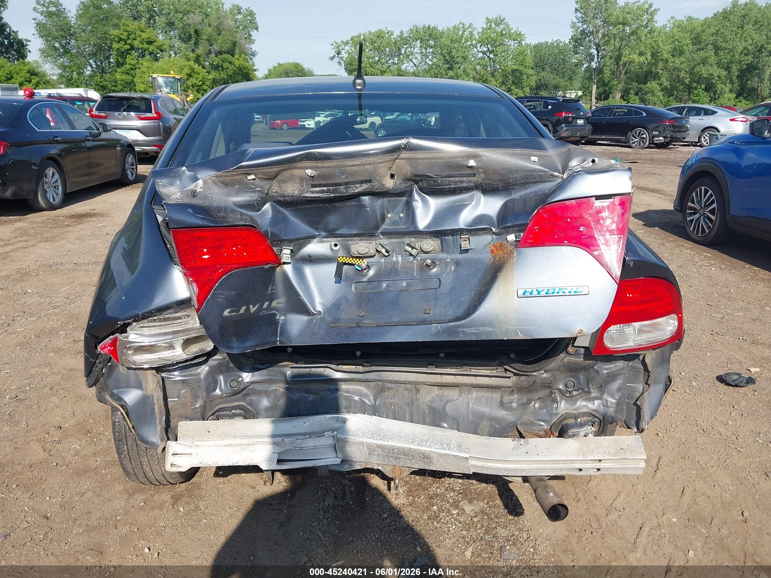2009 Honda Civic Hybrid   Gray vin: JHMFA36249S000486
