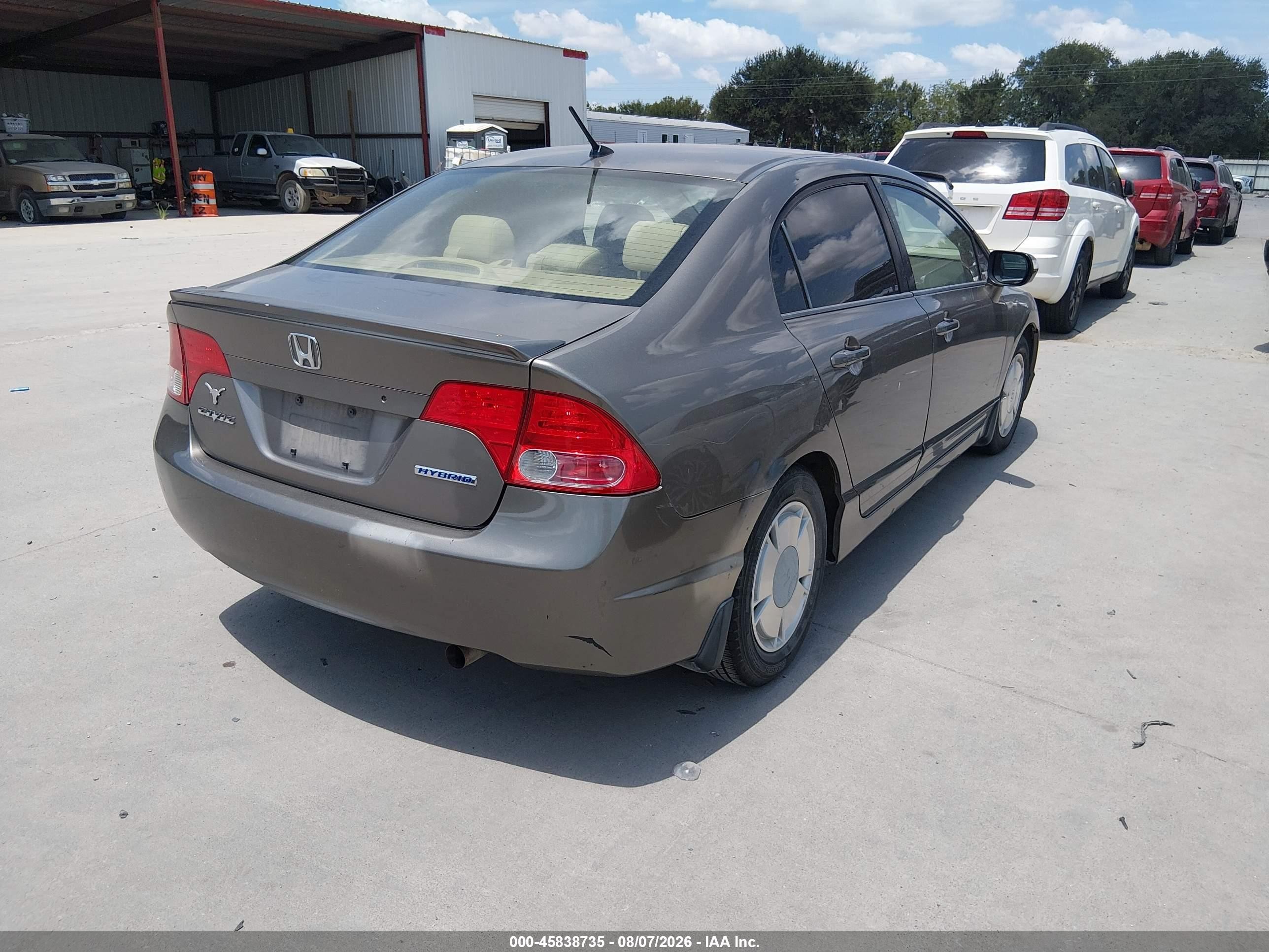 2007 Honda Civic Hybrid   Brown vin: JHMFA36257S015057