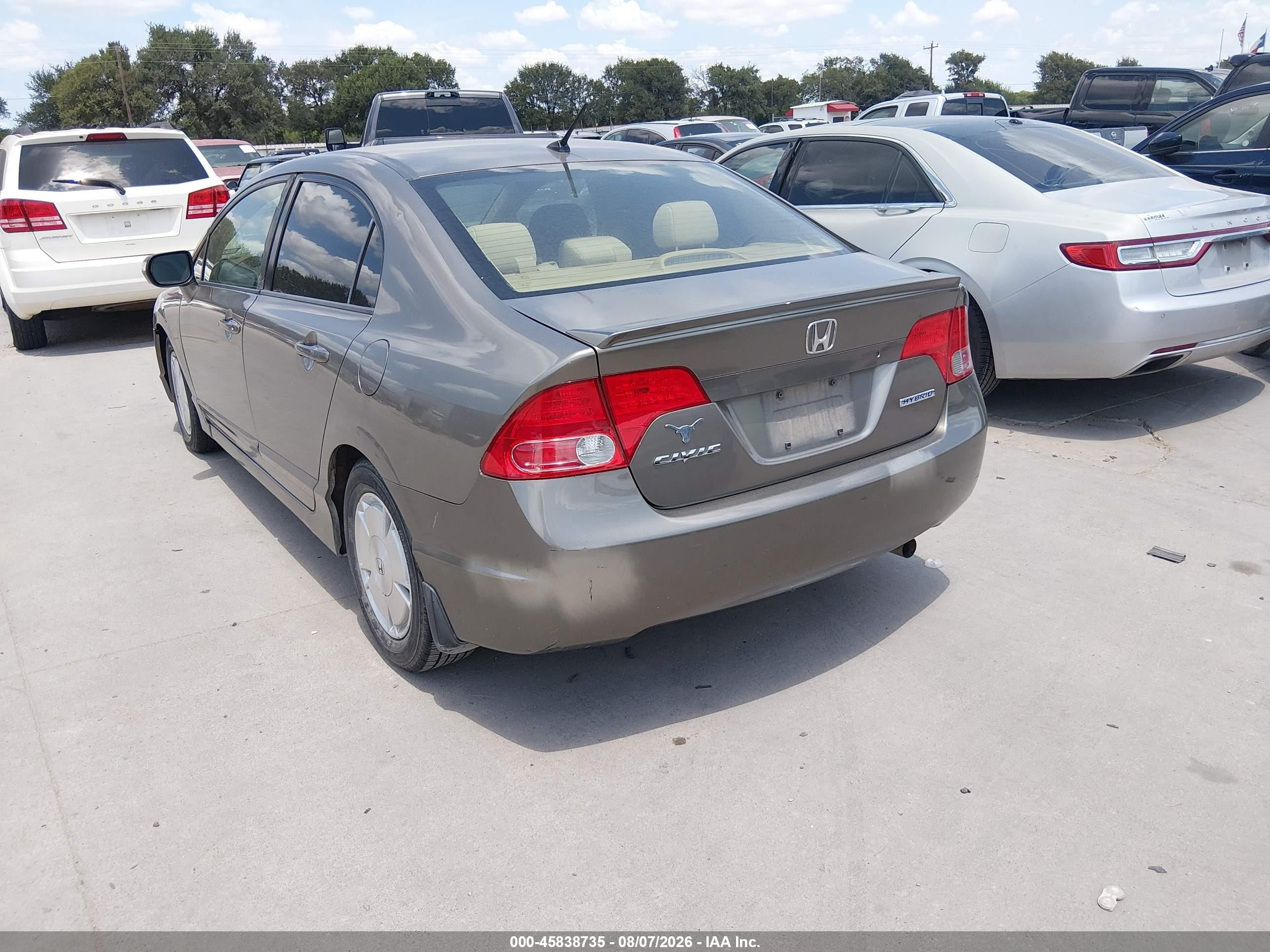 2007 Honda Civic Hybrid   Brown vin: JHMFA36257S015057