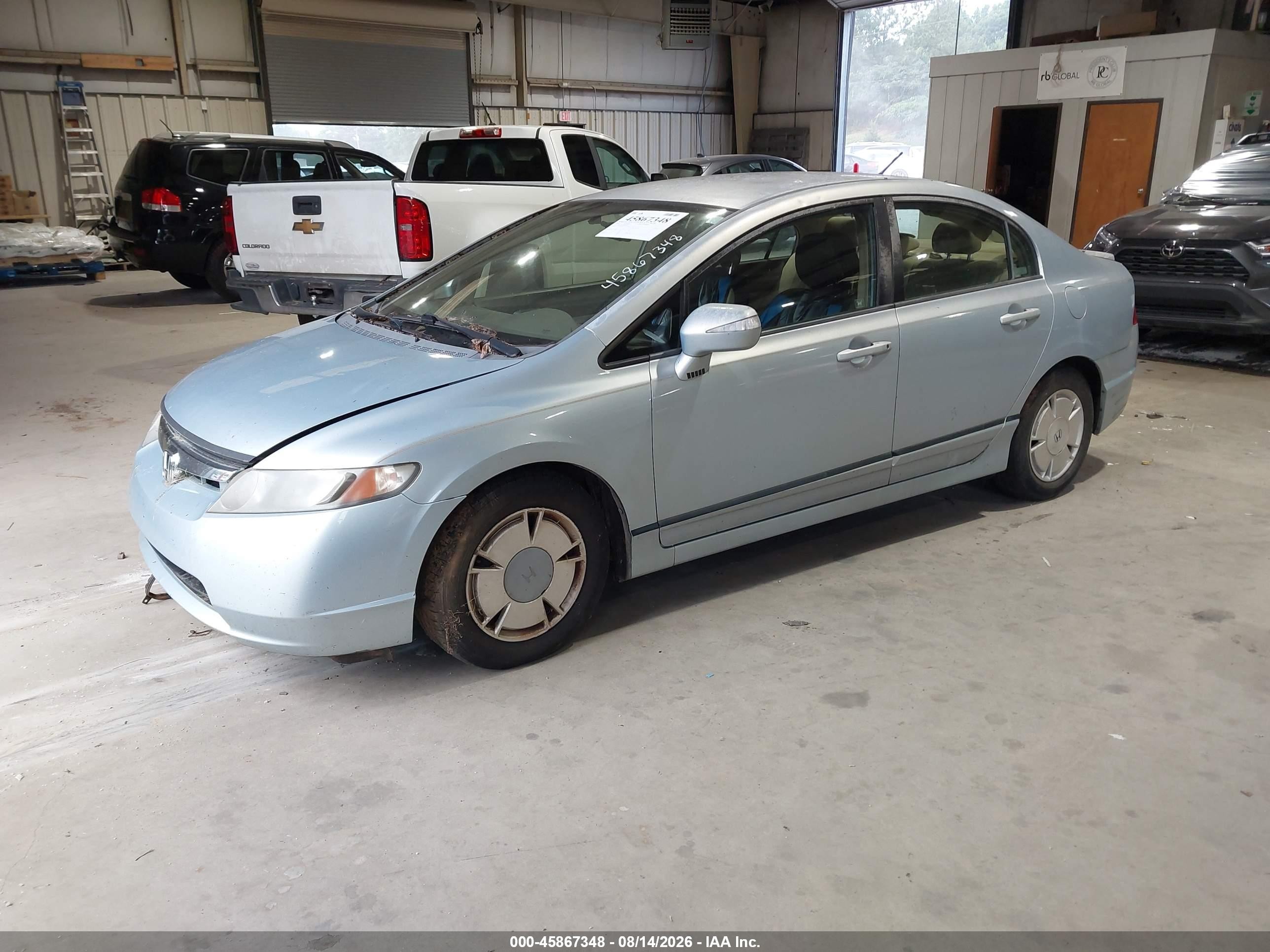 2008 Honda Civic Hybrid   Light Blue vin: JHMFA36258S000799