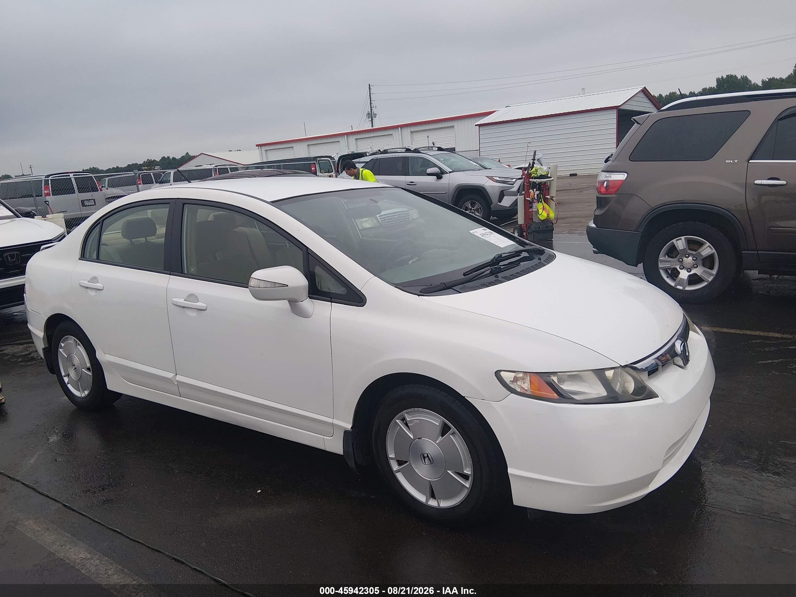 2008 Honda Civic Hybrid White vin: JHMFA36258S008918
