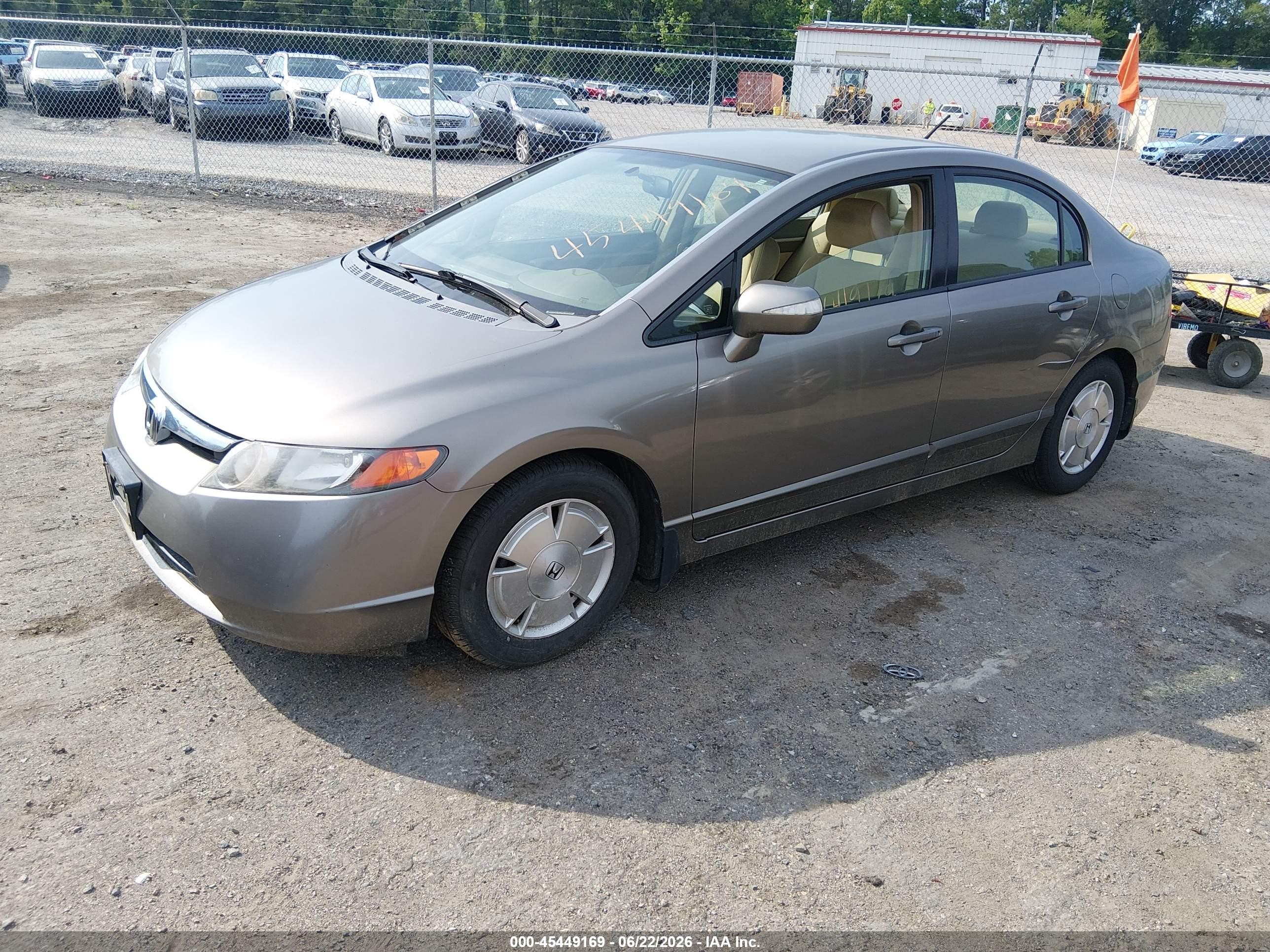 2006 Honda Civic Hybrid   Gray vin: JHMFA36266S011713