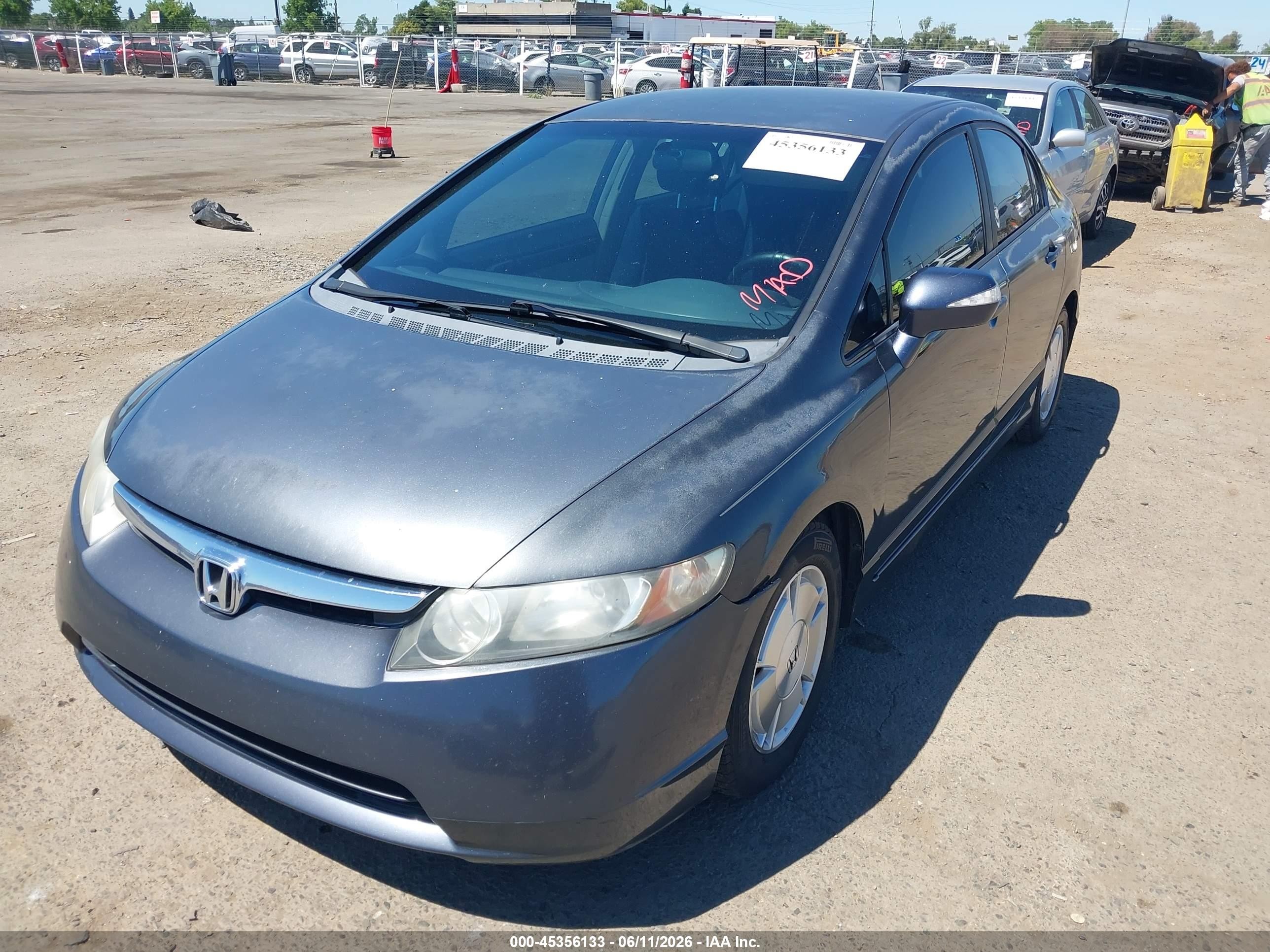 2008 Honda Civic Hybrid   Gray vin: JHMFA36268S000116