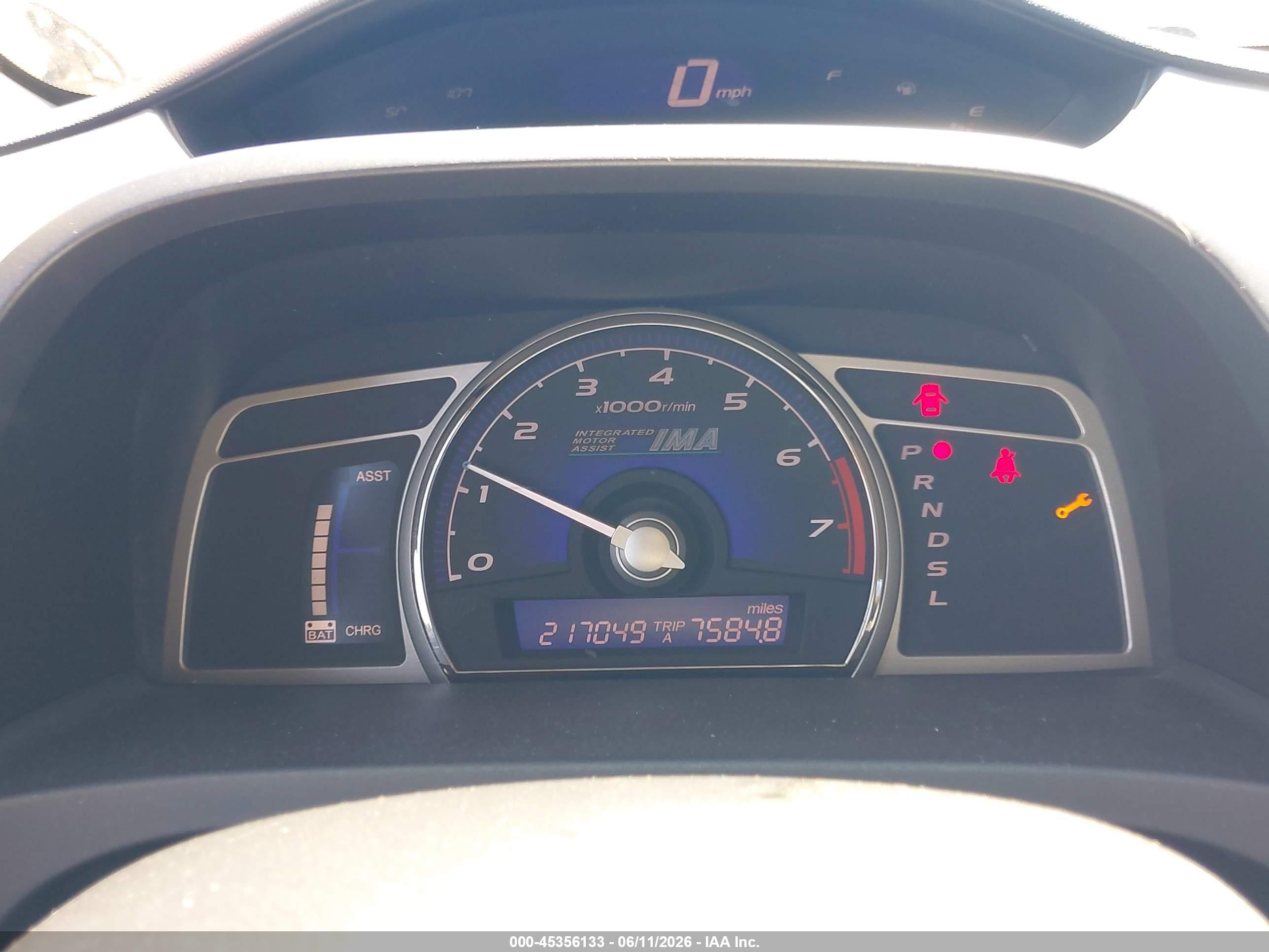 2008 Honda Civic Hybrid   Gray vin: JHMFA36268S000116