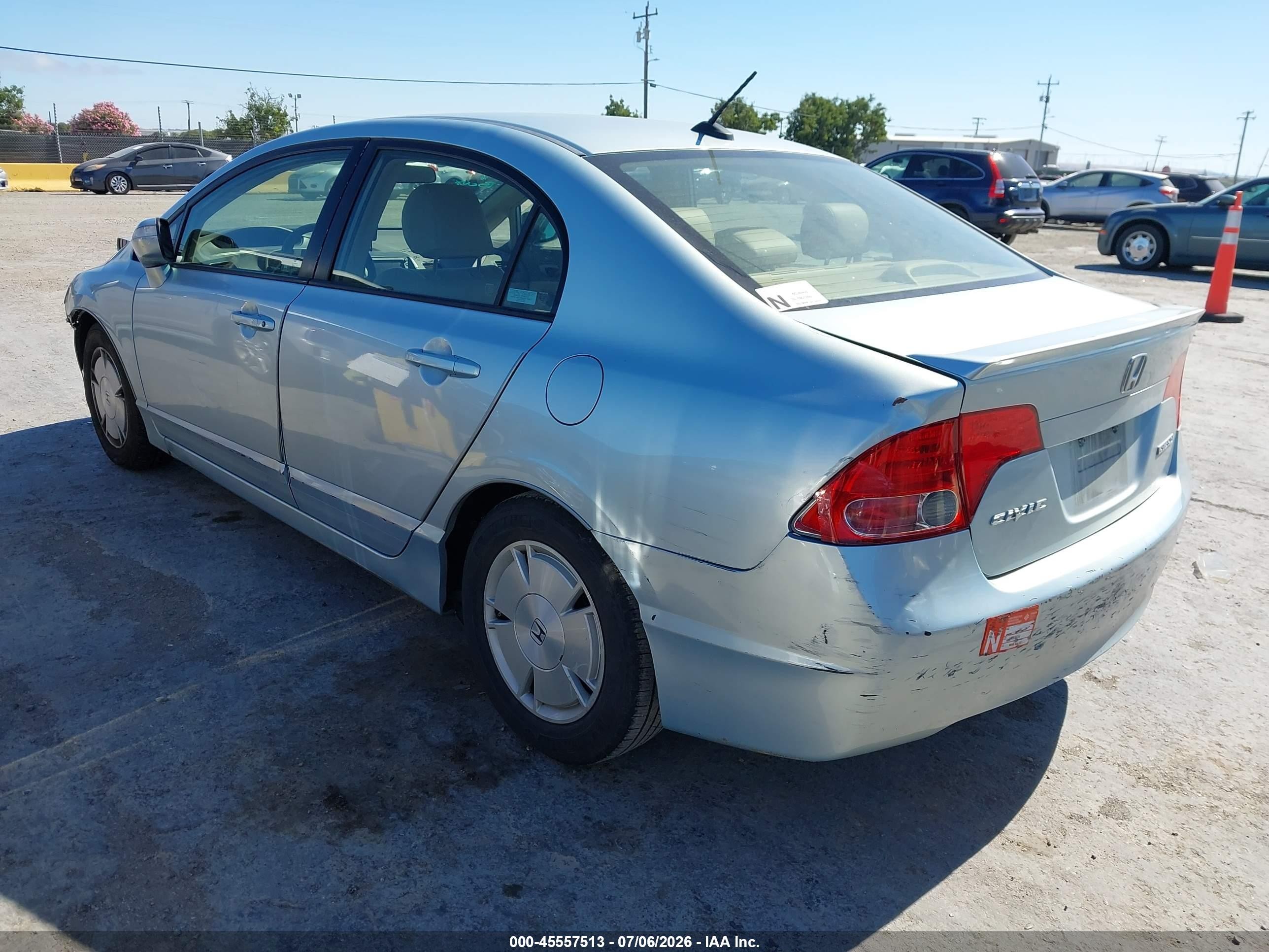 2008 Honda Civic Hybrid   Light Blue vin: JHMFA36268S007518