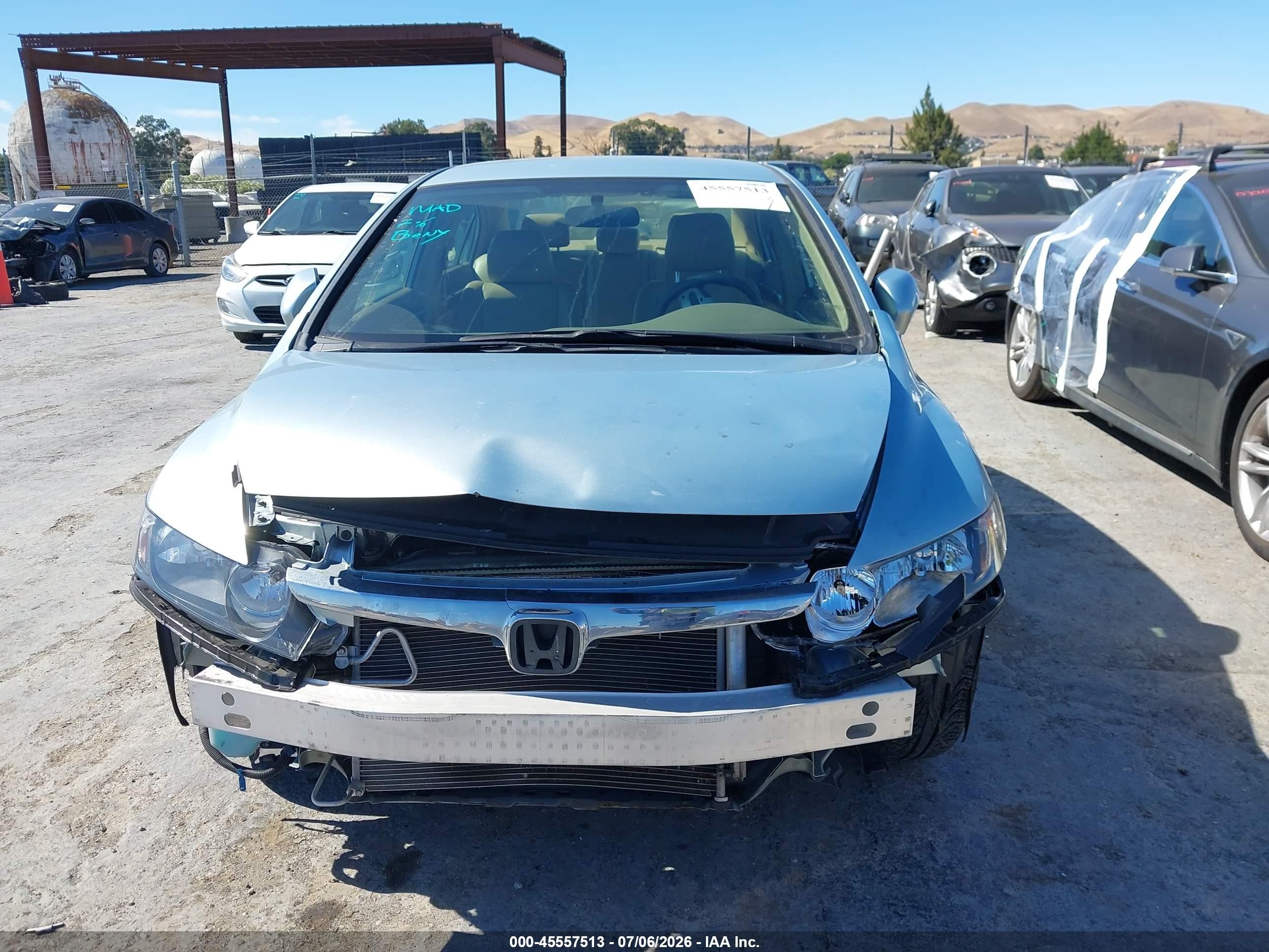 2008 Honda Civic Hybrid   Light Blue vin: JHMFA36268S007518