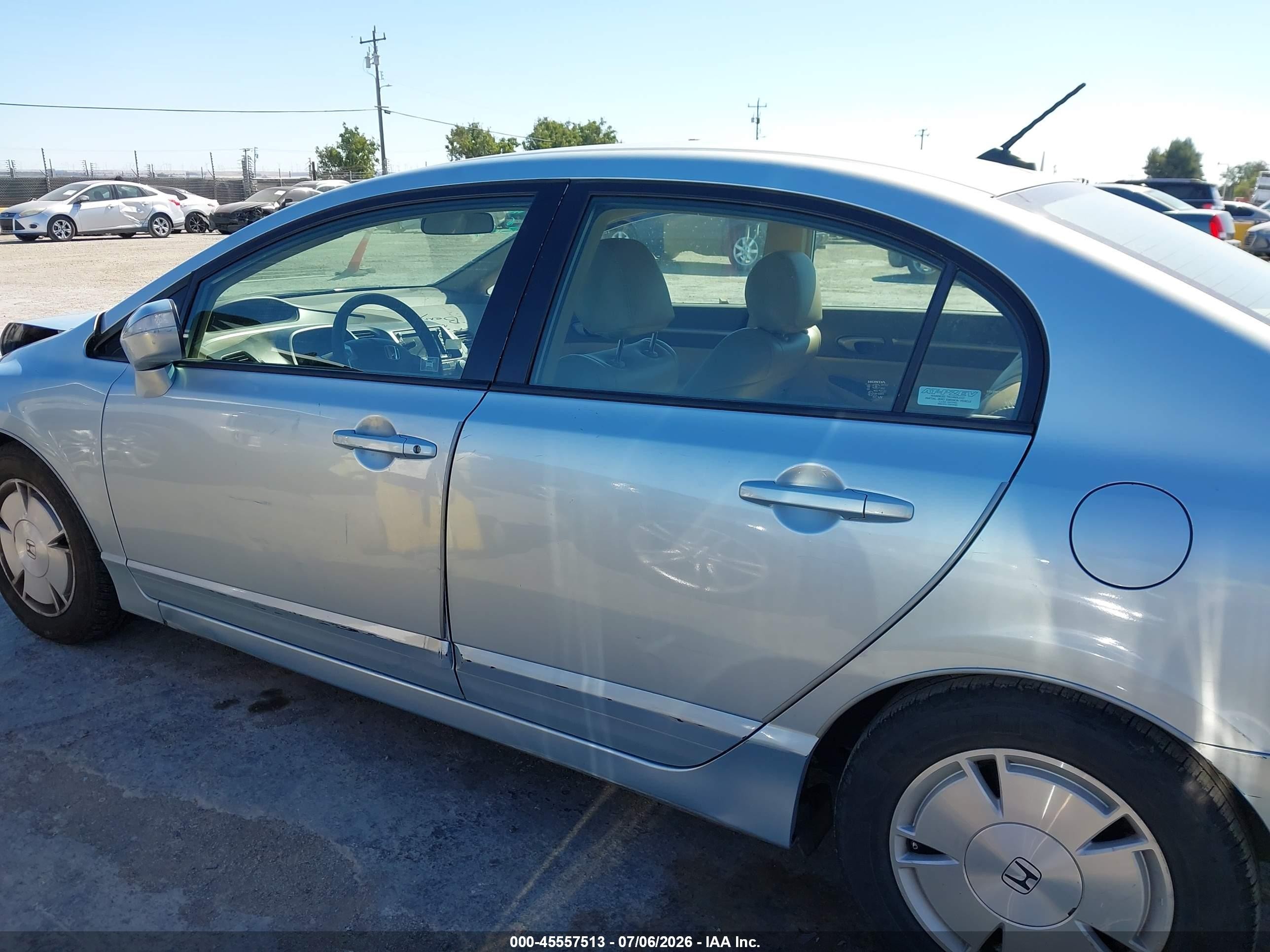 2008 Honda Civic Hybrid   Light Blue vin: JHMFA36268S007518