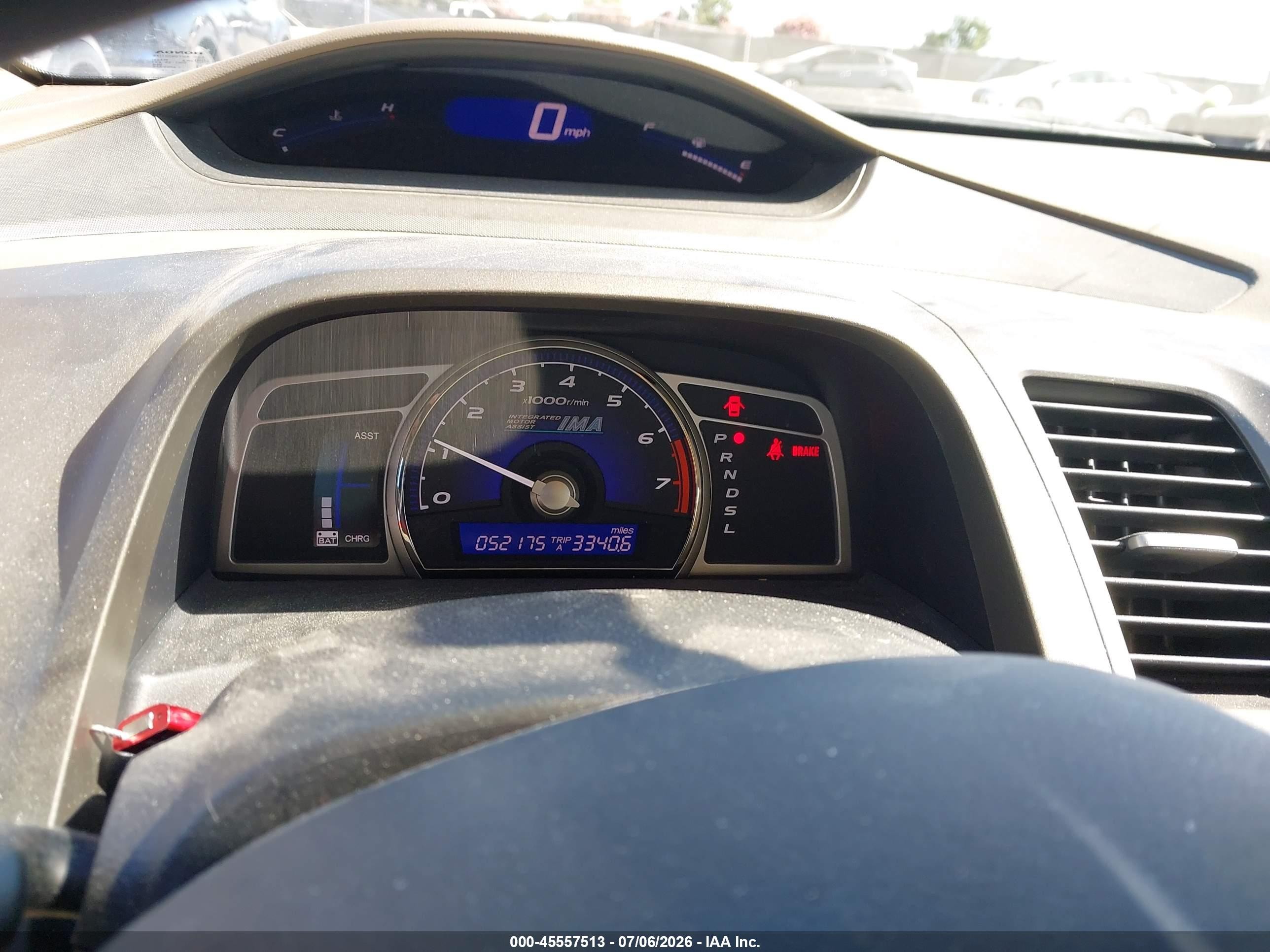 2008 Honda Civic Hybrid   Light Blue vin: JHMFA36268S007518