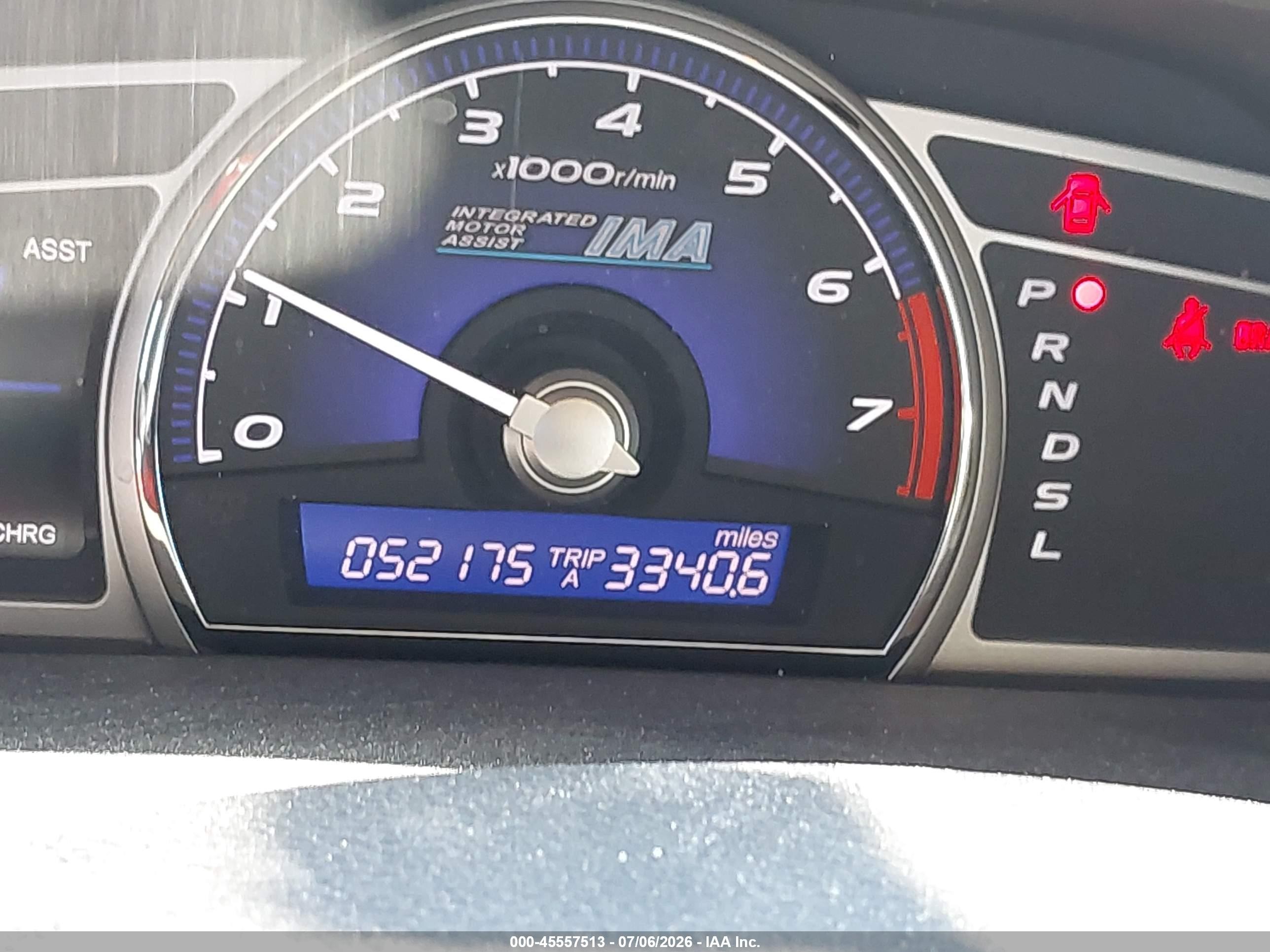 2008 Honda Civic Hybrid   Light Blue vin: JHMFA36268S007518