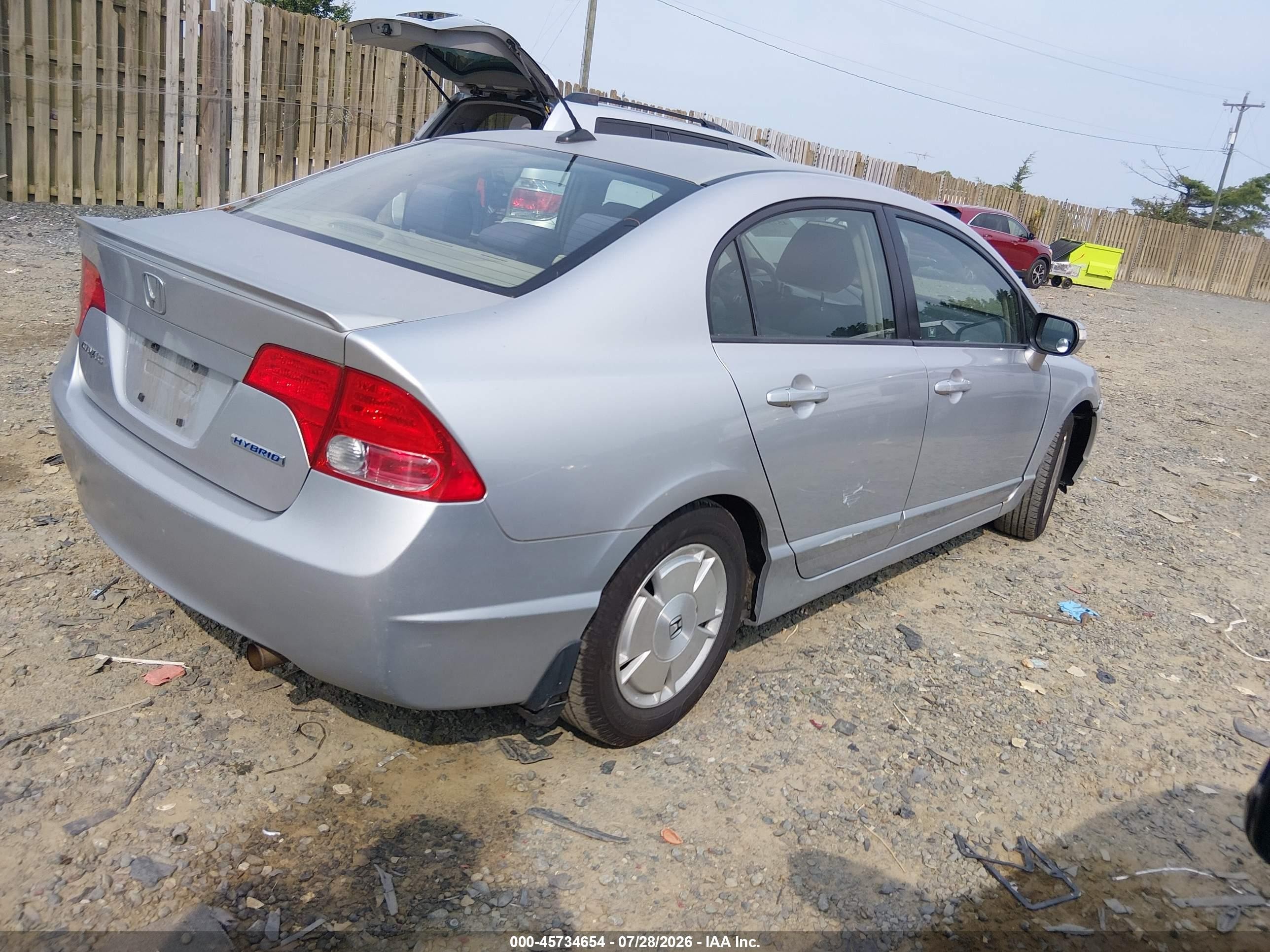 2008 Honda Civic Hybrid   Silver vin: JHMFA36268S013755