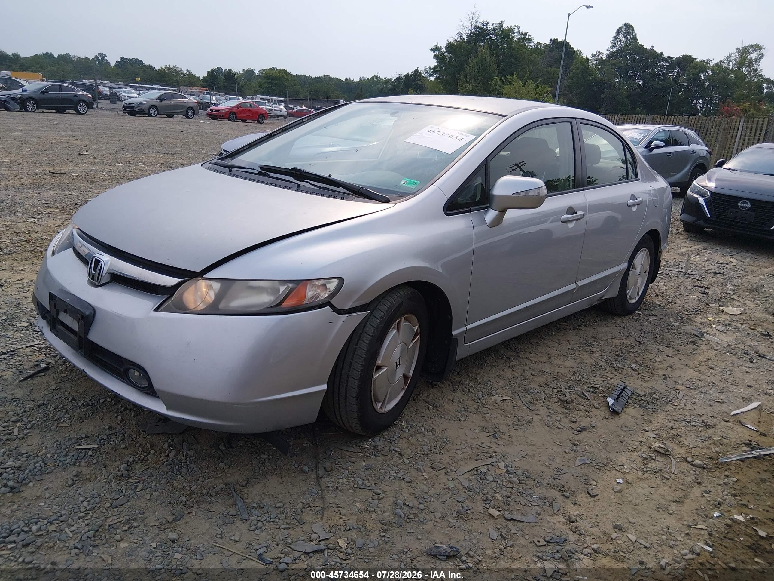 2008 Honda Civic Hybrid   Silver vin: JHMFA36268S013755