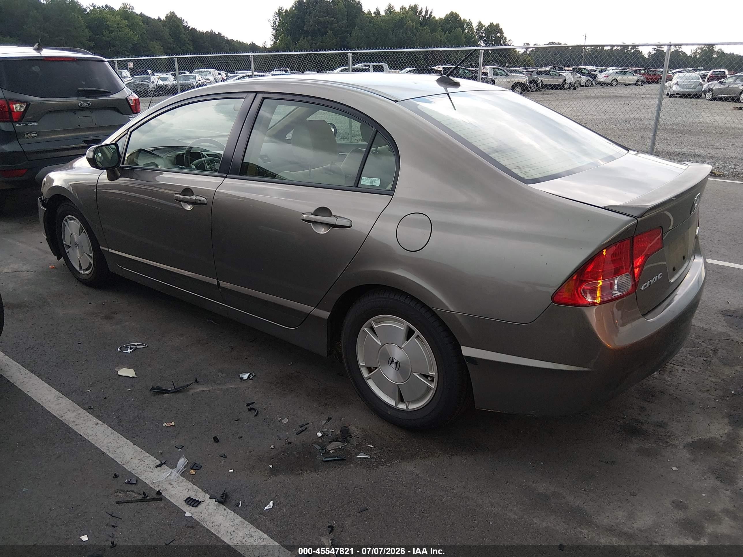 2008 Honda Civic Hybrid Серый vin: JHMFA36278S015210