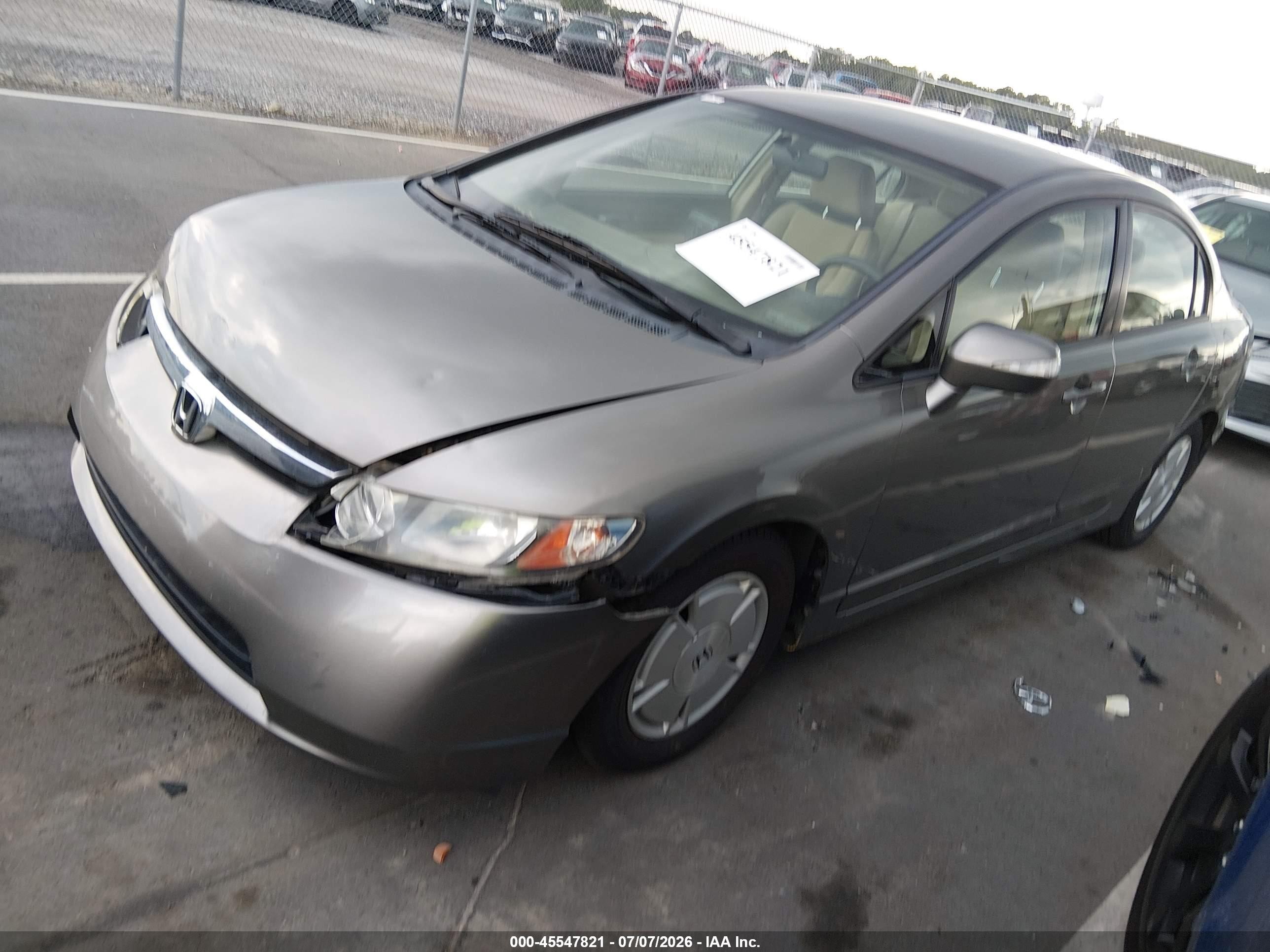 2008 Honda Civic Hybrid Серый vin: JHMFA36278S015210