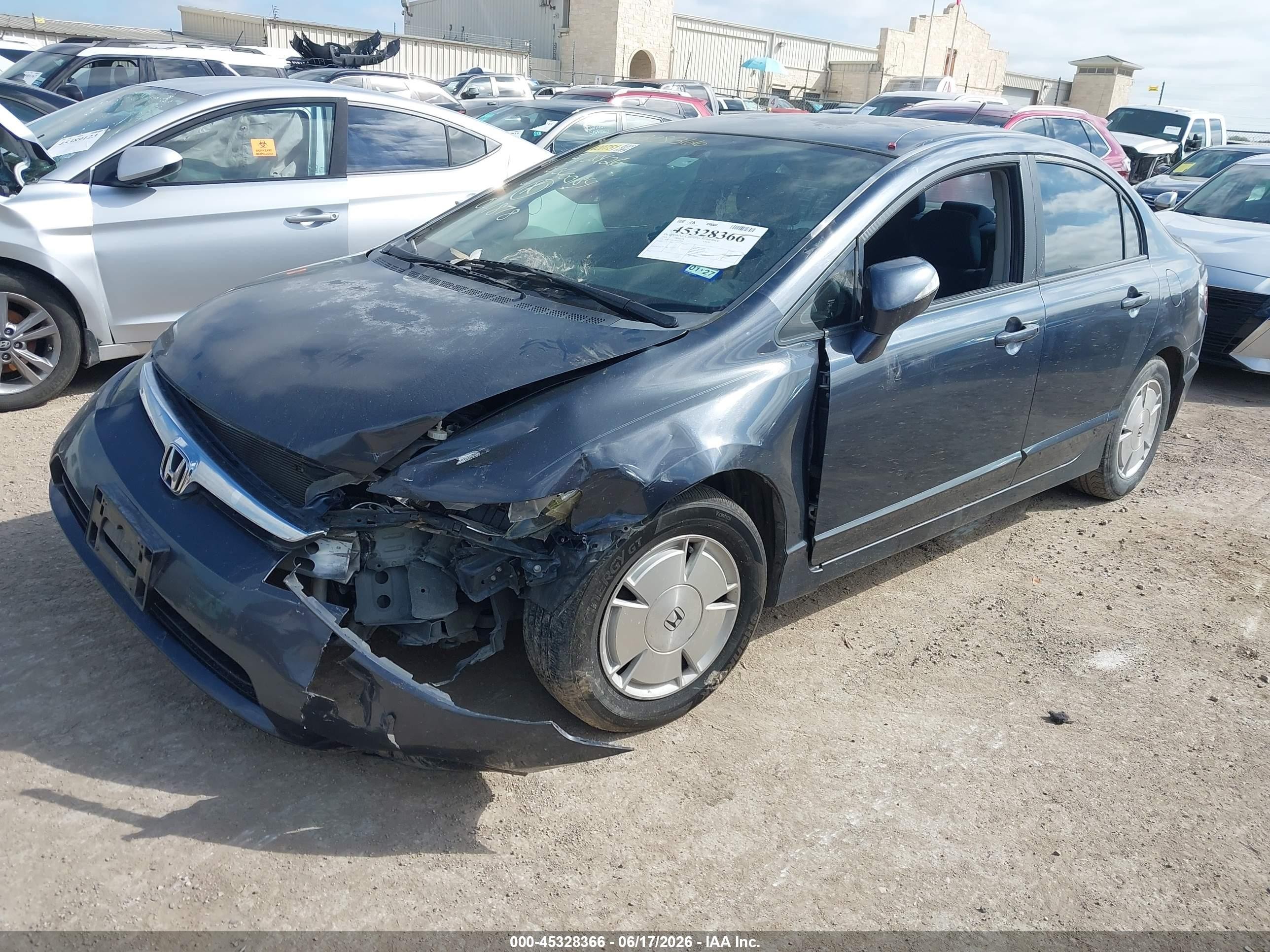2008 Honda Civic Hybrid Blue vin: JHMFA36278S021878