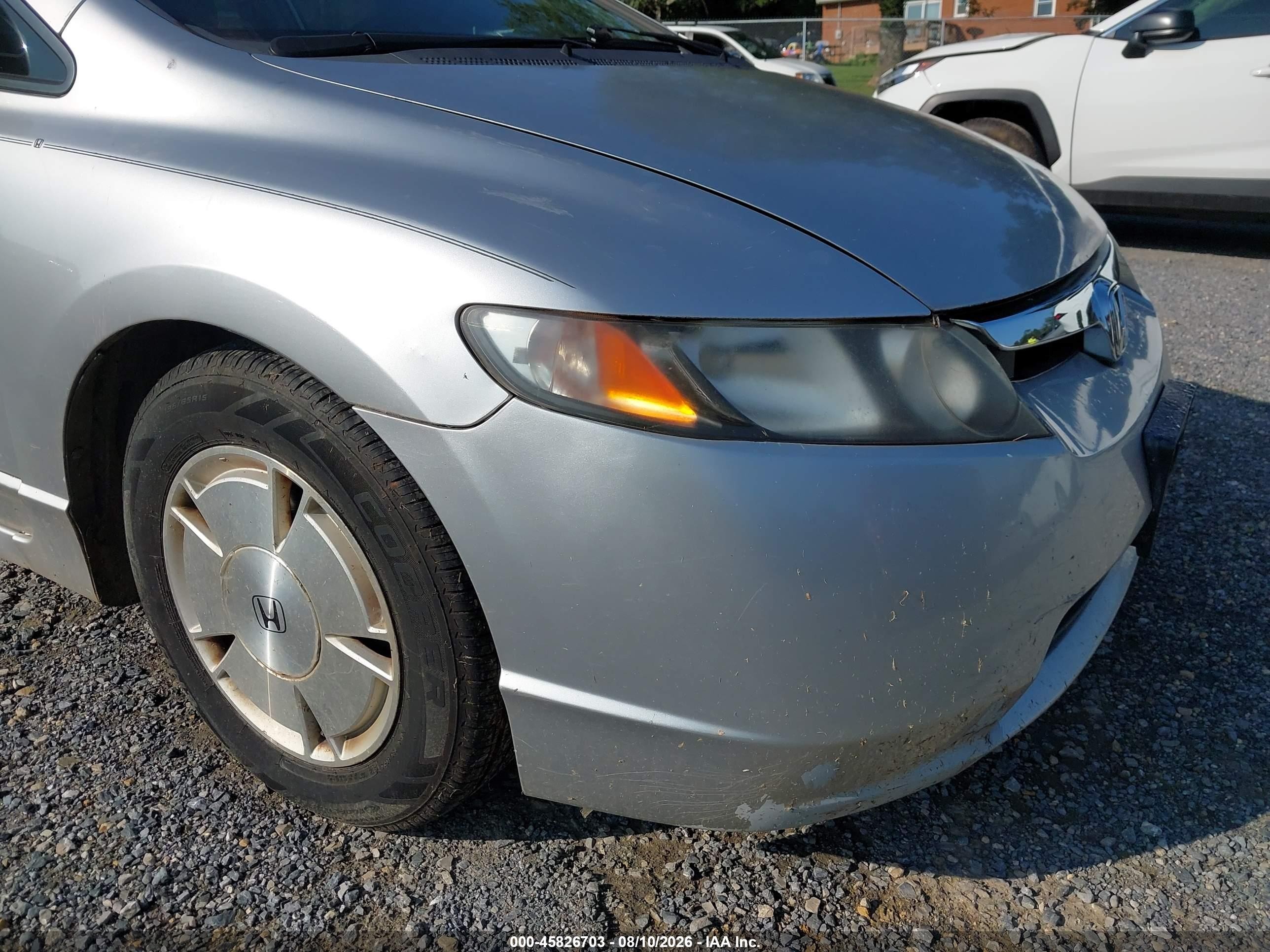 2008 Honda Civic Hybrid   Silver vin: JHMFA36278S027387