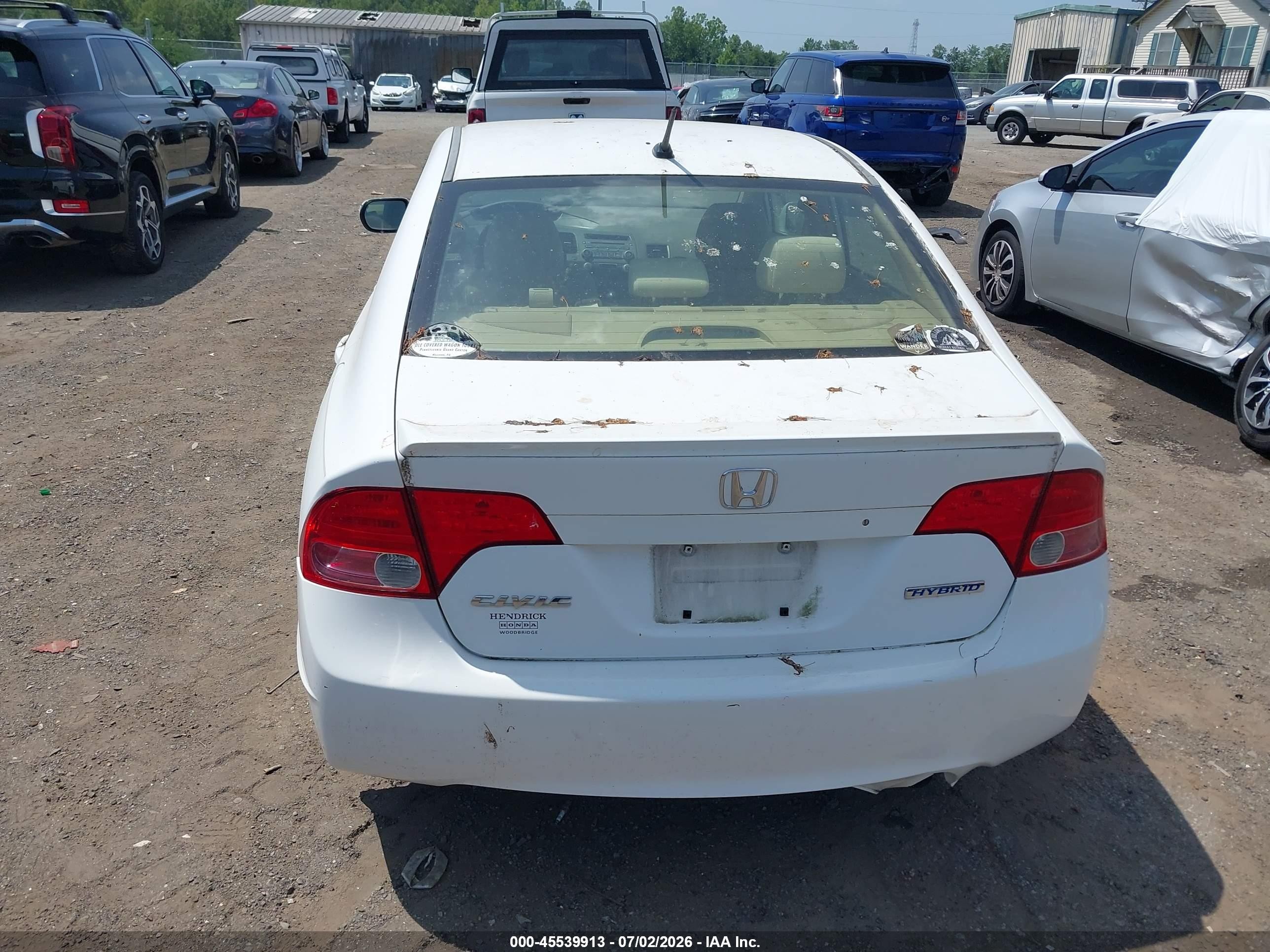 2006 Honda Civic Hybrid   White vin: JHMFA36286S005332