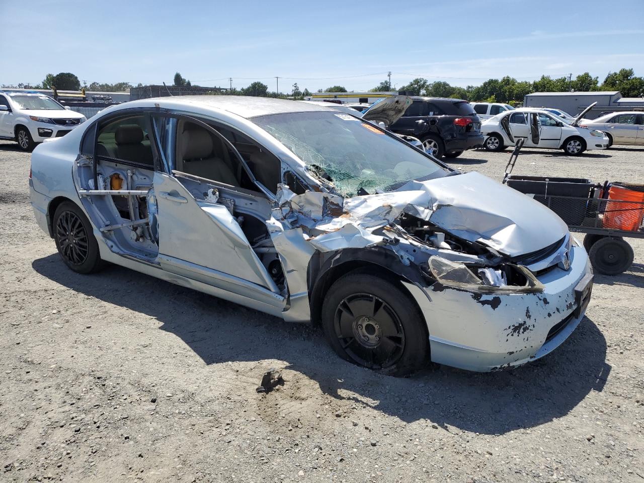 2007 Honda Civic Hybrid Blue vin: JHMFA36287S027977