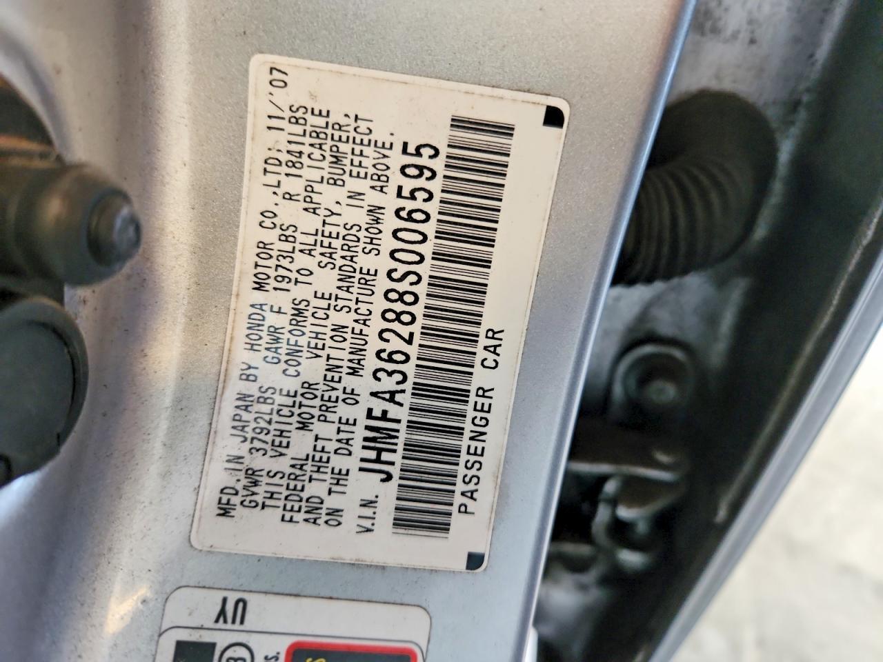 2008 Honda Civic Hybrid Silver vin: JHMFA36288S006595