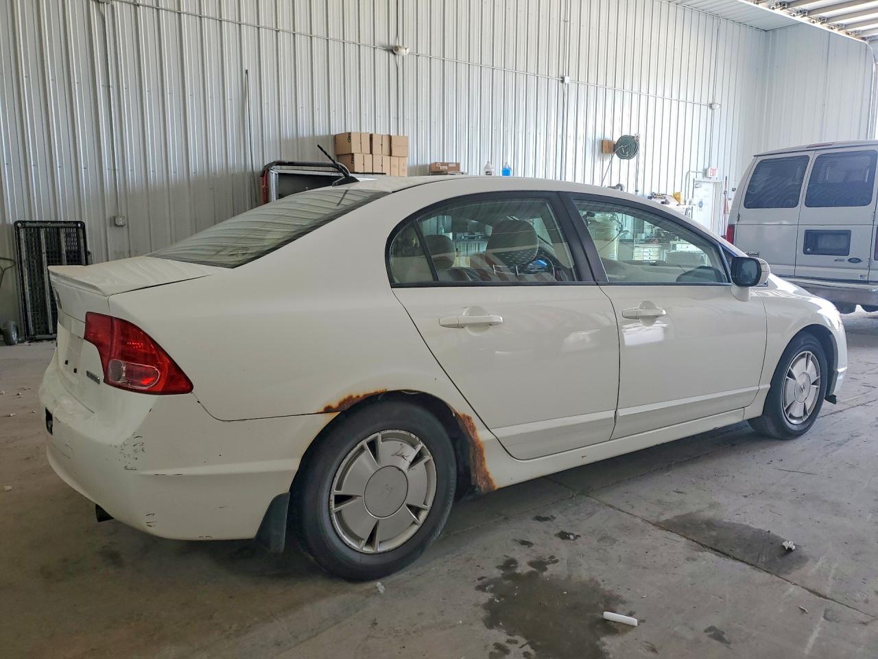 2008 Honda Civic Hybrid White vin: JHMFA36288S021520