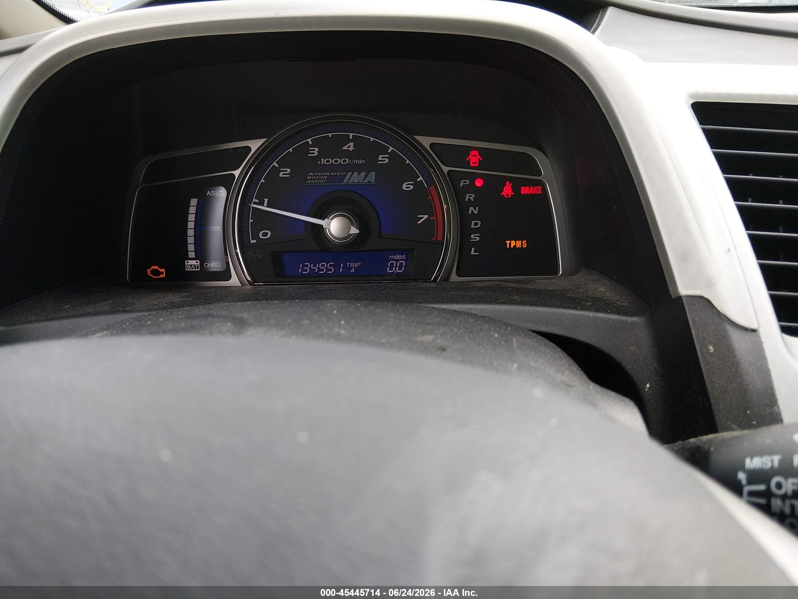 2009 Honda Civic Hybrid Blue vin: JHMFA36289S001222