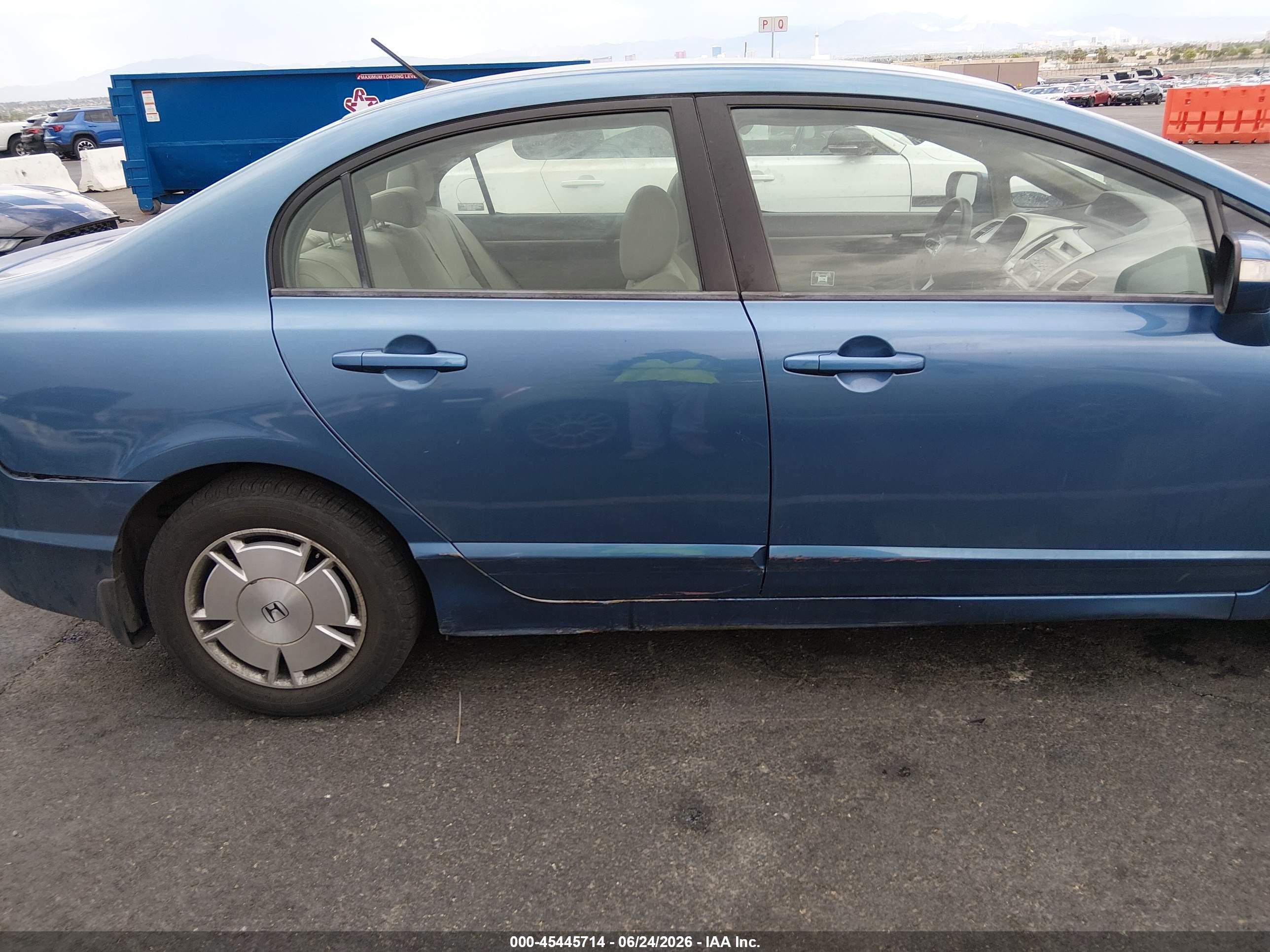 2009 Honda Civic Hybrid Blue vin: JHMFA36289S001222
