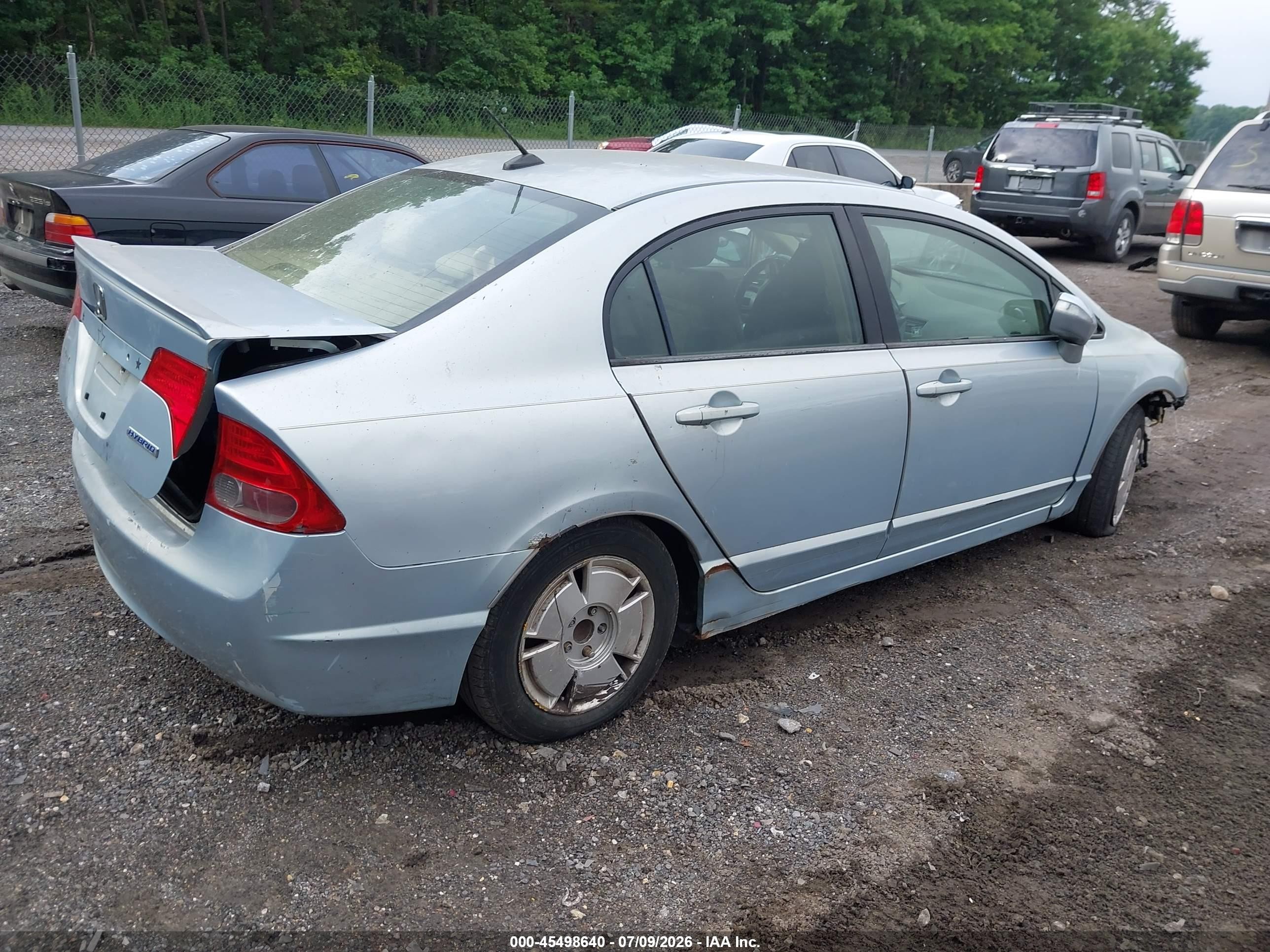 2007 Honda Civic Hybrid   Light Blue vin: JHMFA36297S004434