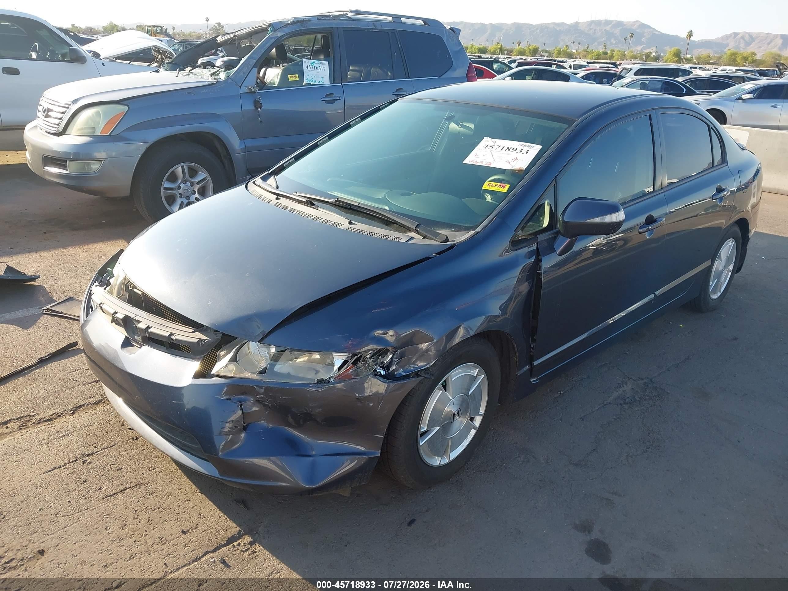 2007 Honda Civic Hybrid   Gray vin: JHMFA36297S017801
