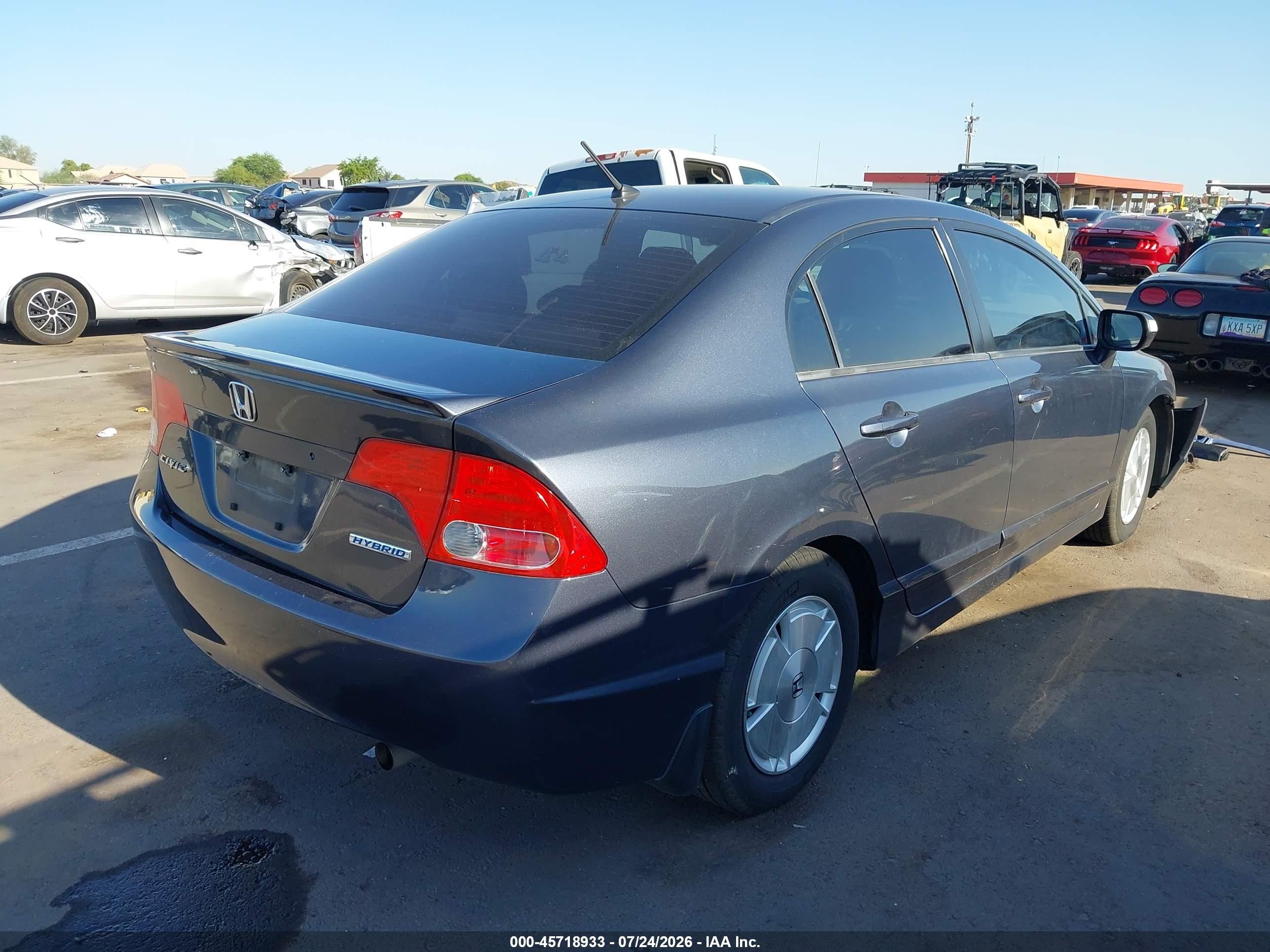 2007 Honda Civic Hybrid   Gray vin: JHMFA36297S017801