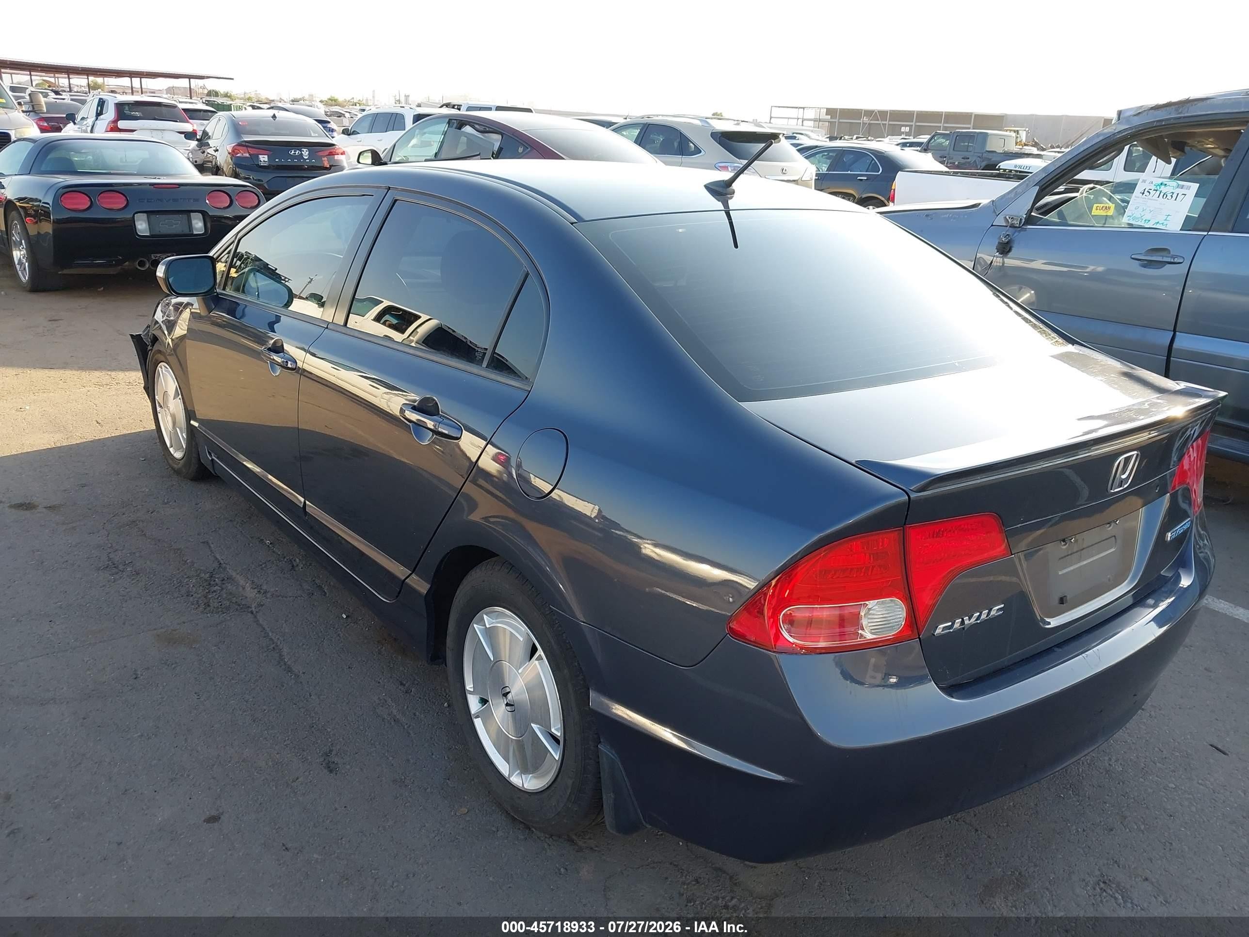 2007 Honda Civic Hybrid   Gray vin: JHMFA36297S017801