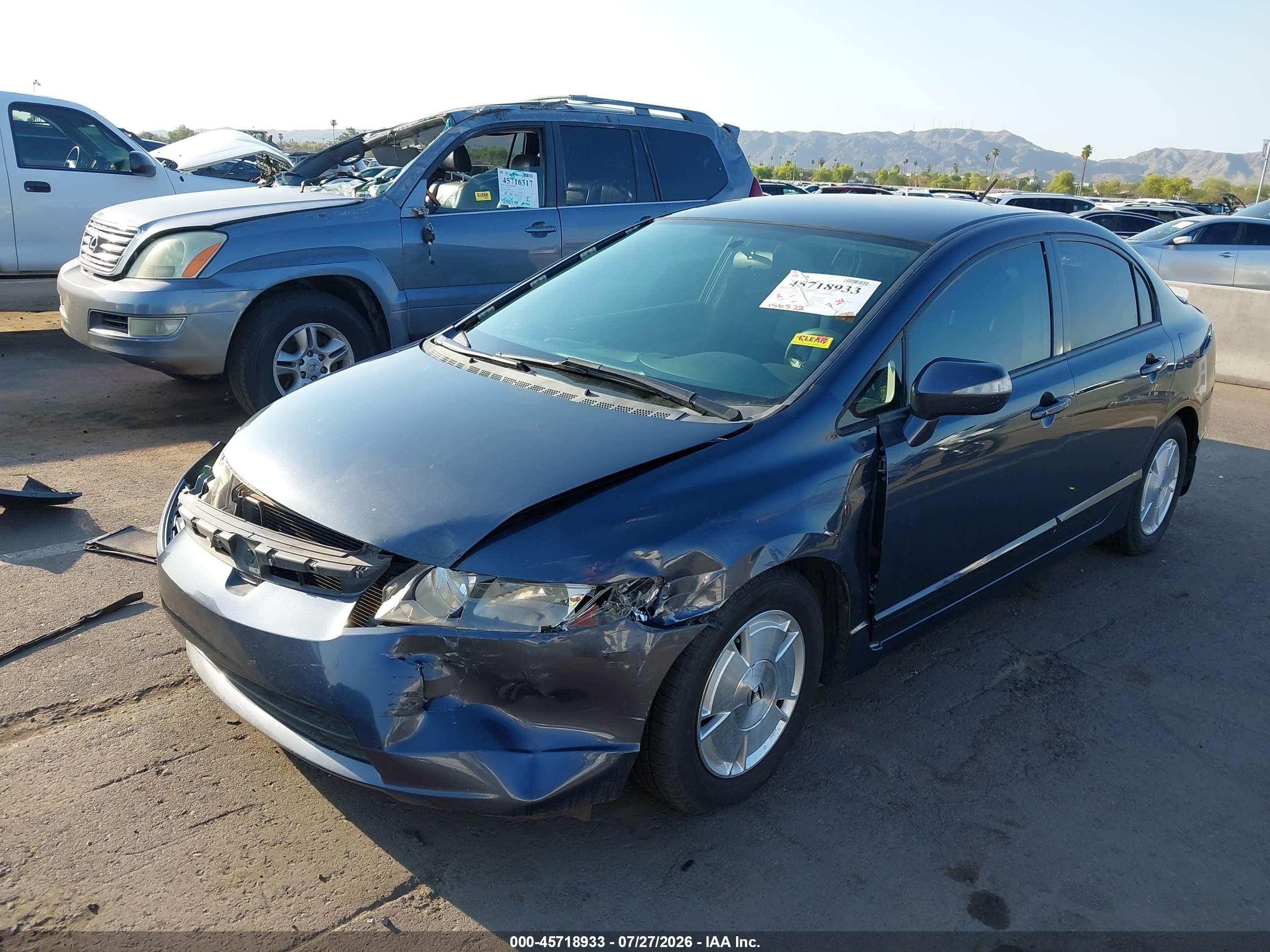 2007 Honda Civic Hybrid   Gray vin: JHMFA36297S017801