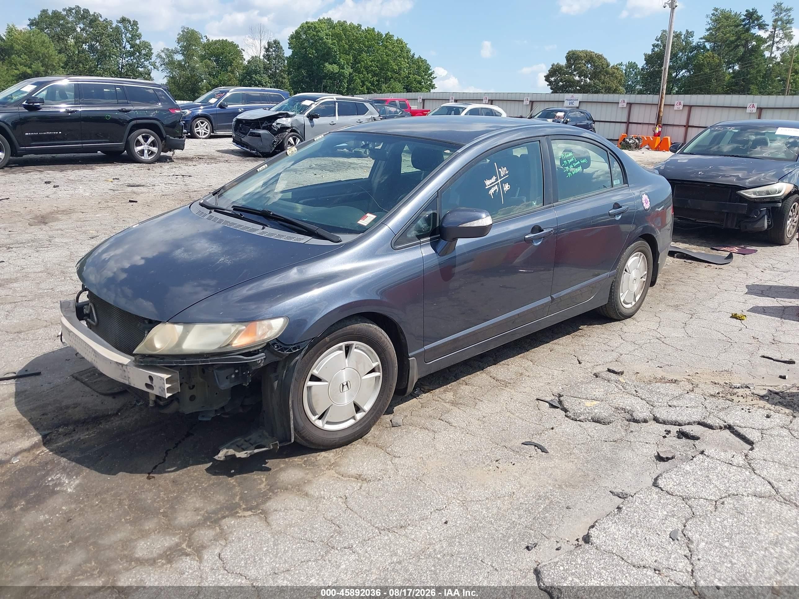 2008 Honda Civic Hybrid   Blue vin: JHMFA36298S000983