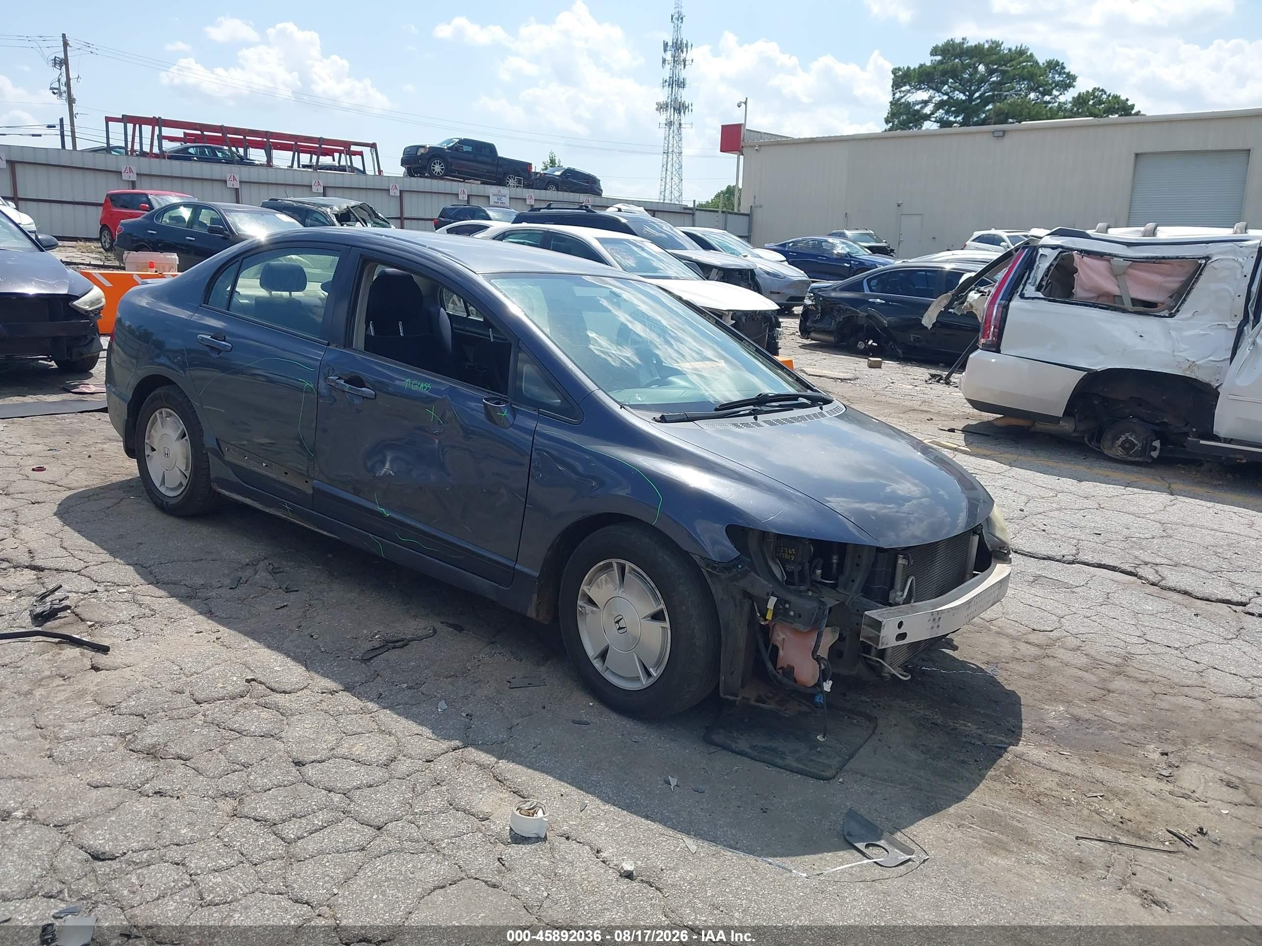 2008 Honda Civic Hybrid   Blue vin: JHMFA36298S000983