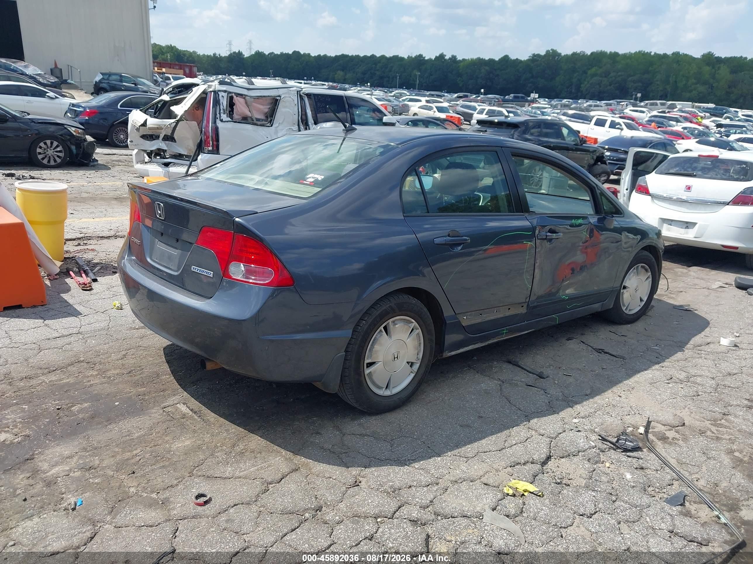 2008 Honda Civic Hybrid   Blue vin: JHMFA36298S000983
