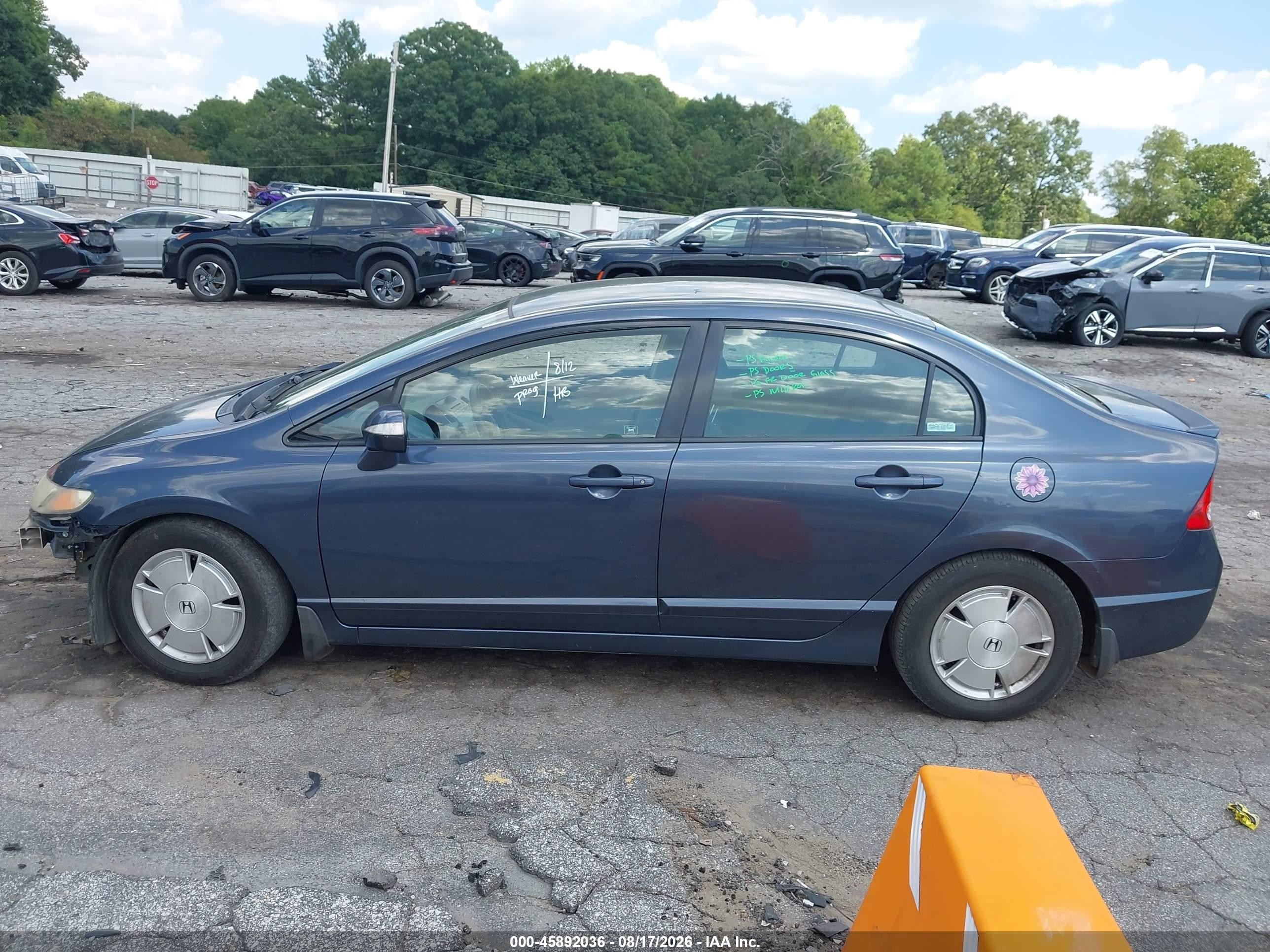 2008 Honda Civic Hybrid   Blue vin: JHMFA36298S000983