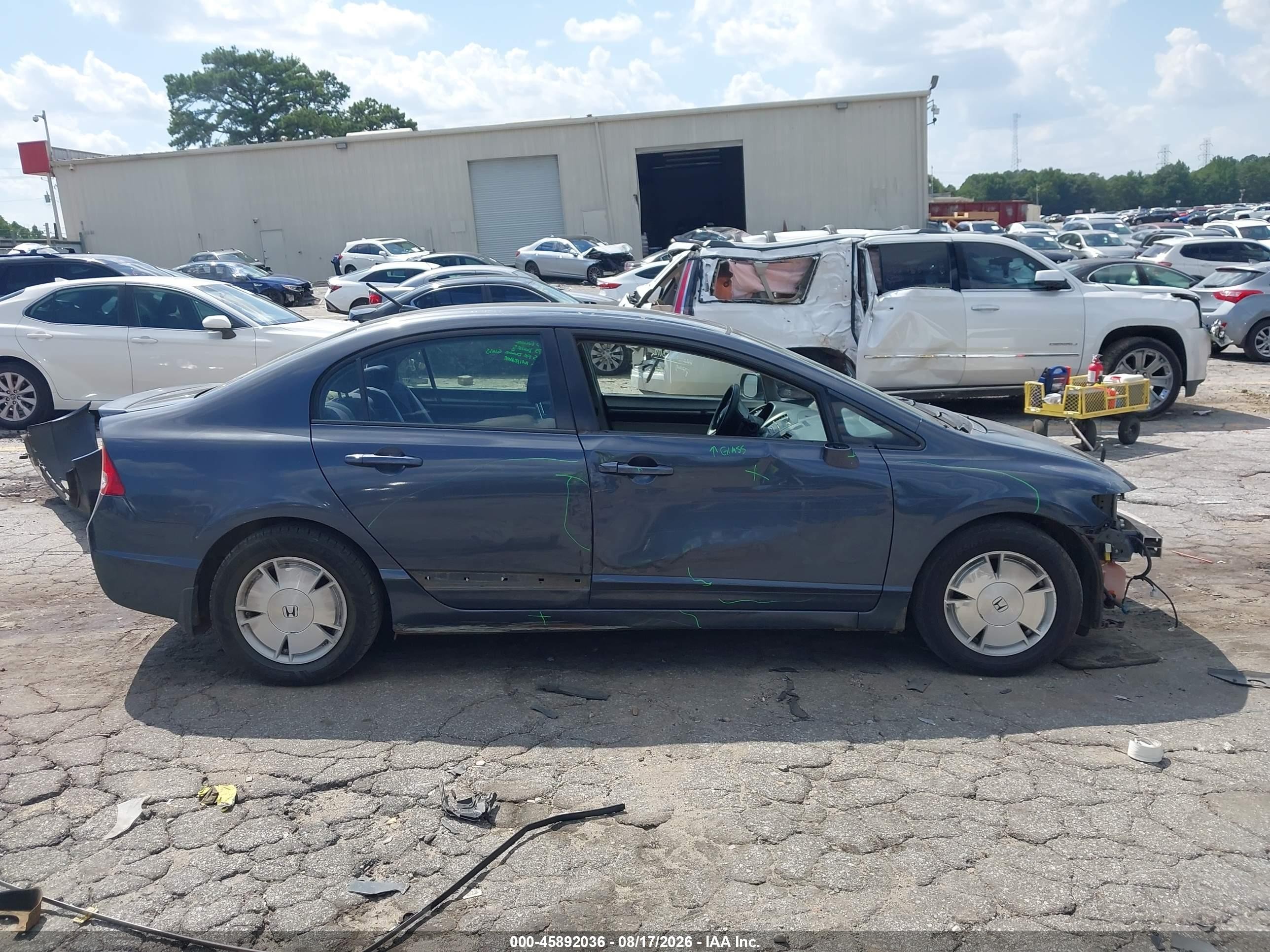 2008 Honda Civic Hybrid   Blue vin: JHMFA36298S000983