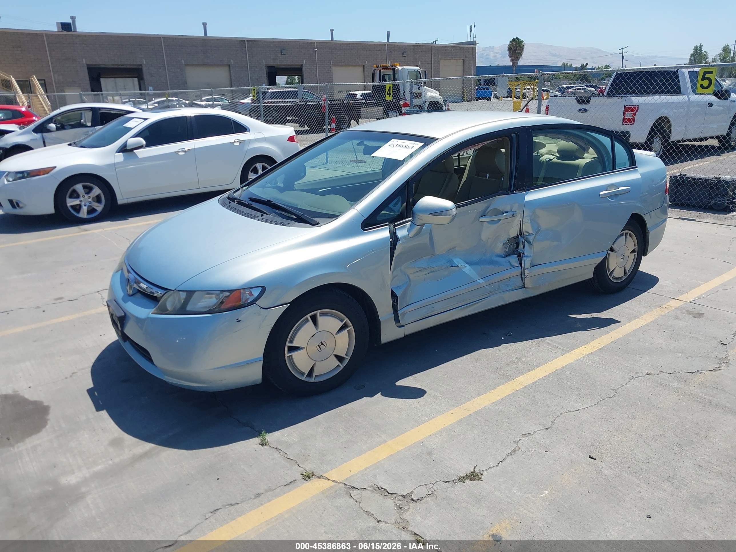 2008 Honda Civic Hybrid Blue vin: JHMFA36298S011112