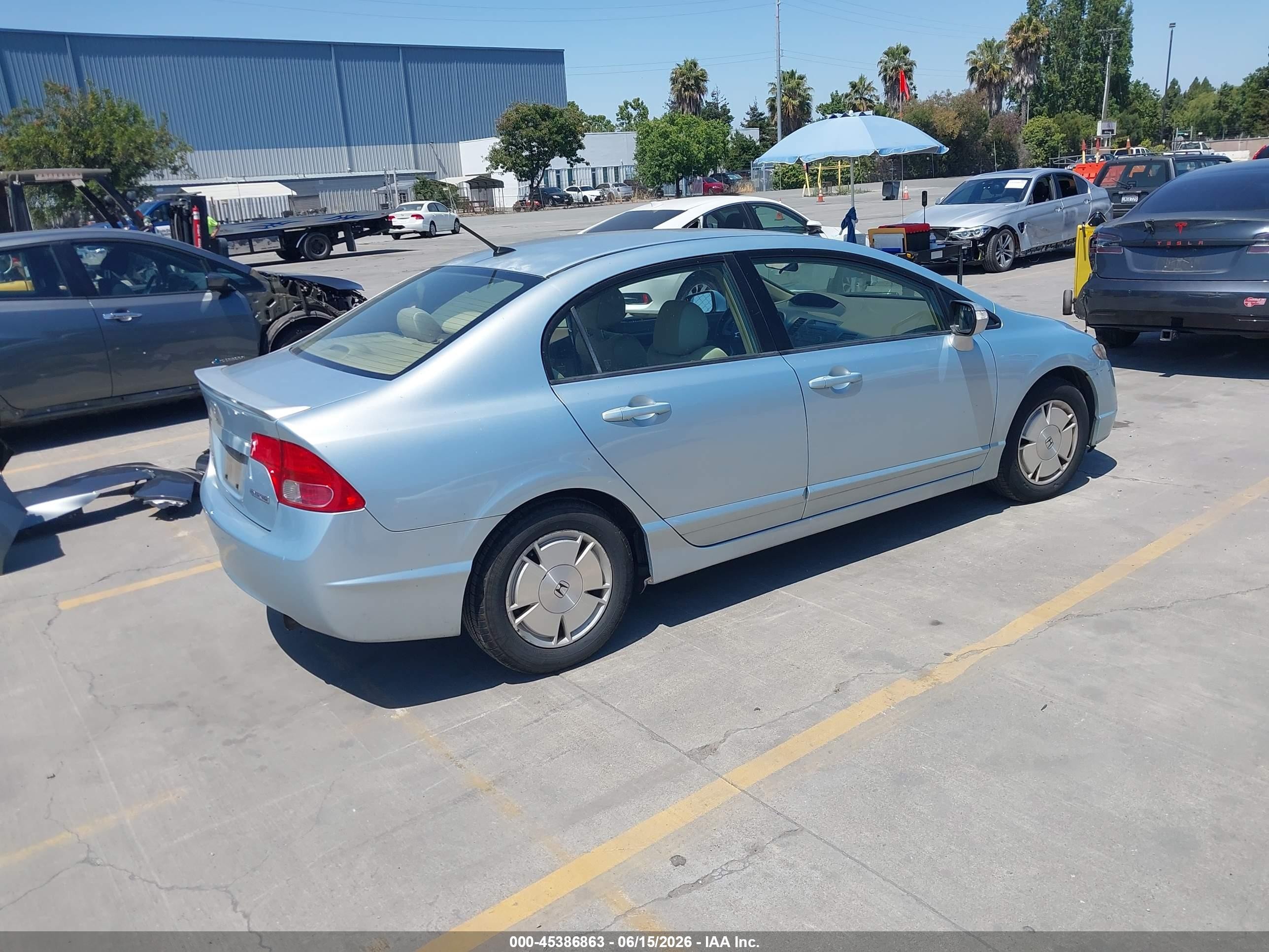 2008 Honda Civic Hybrid Blue vin: JHMFA36298S011112