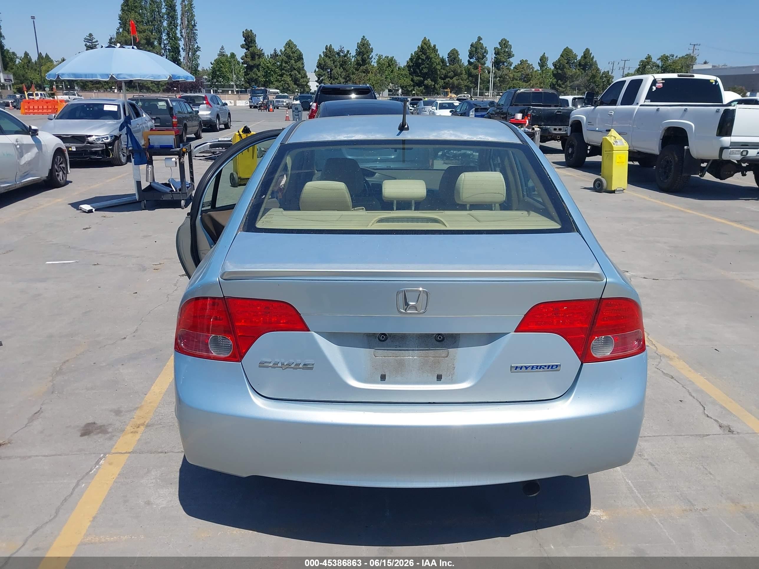 2008 Honda Civic Hybrid Blue vin: JHMFA36298S011112