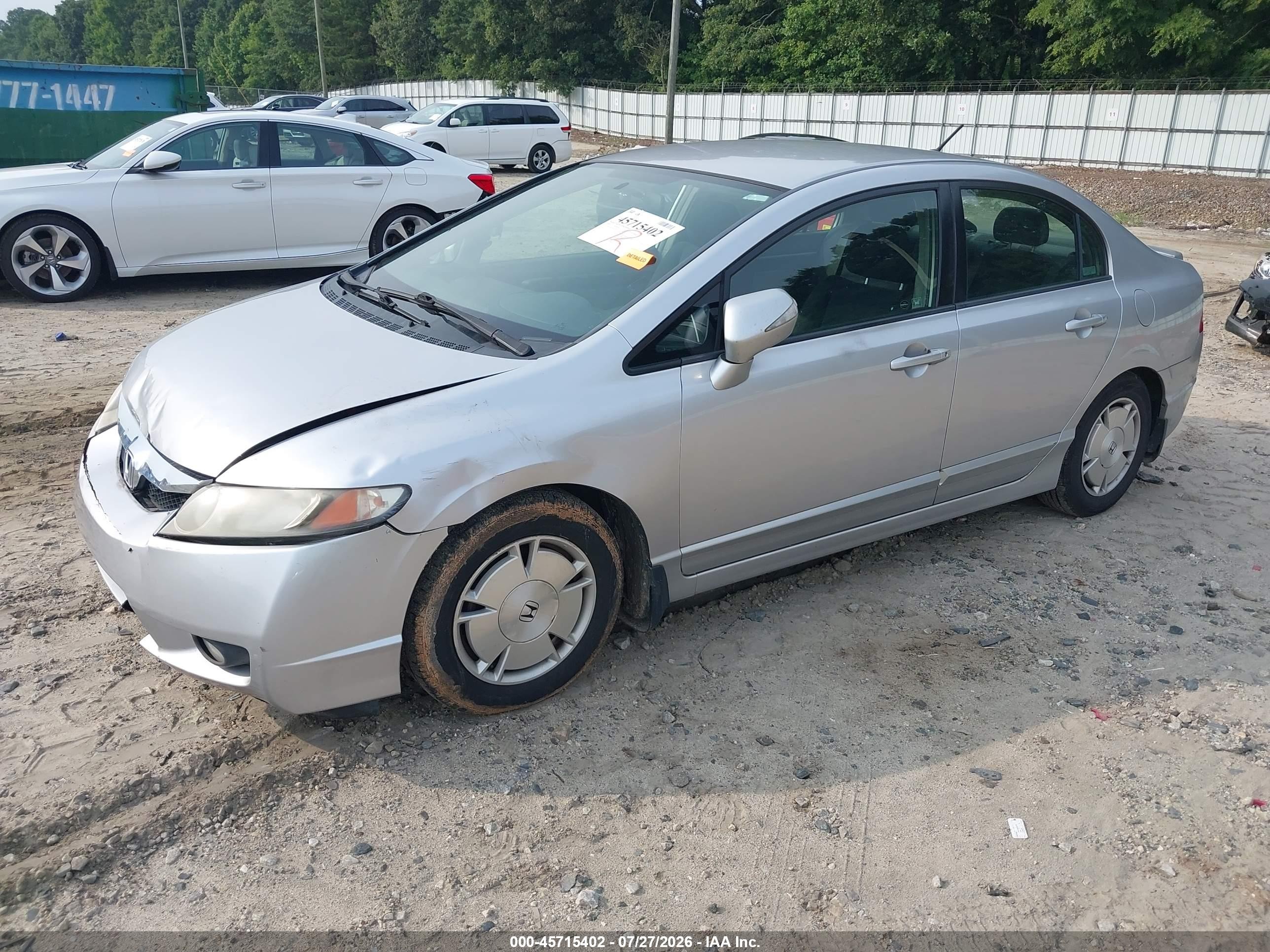 2009 Honda Civic Hybrid   Silver vin: JHMFA36299S007692