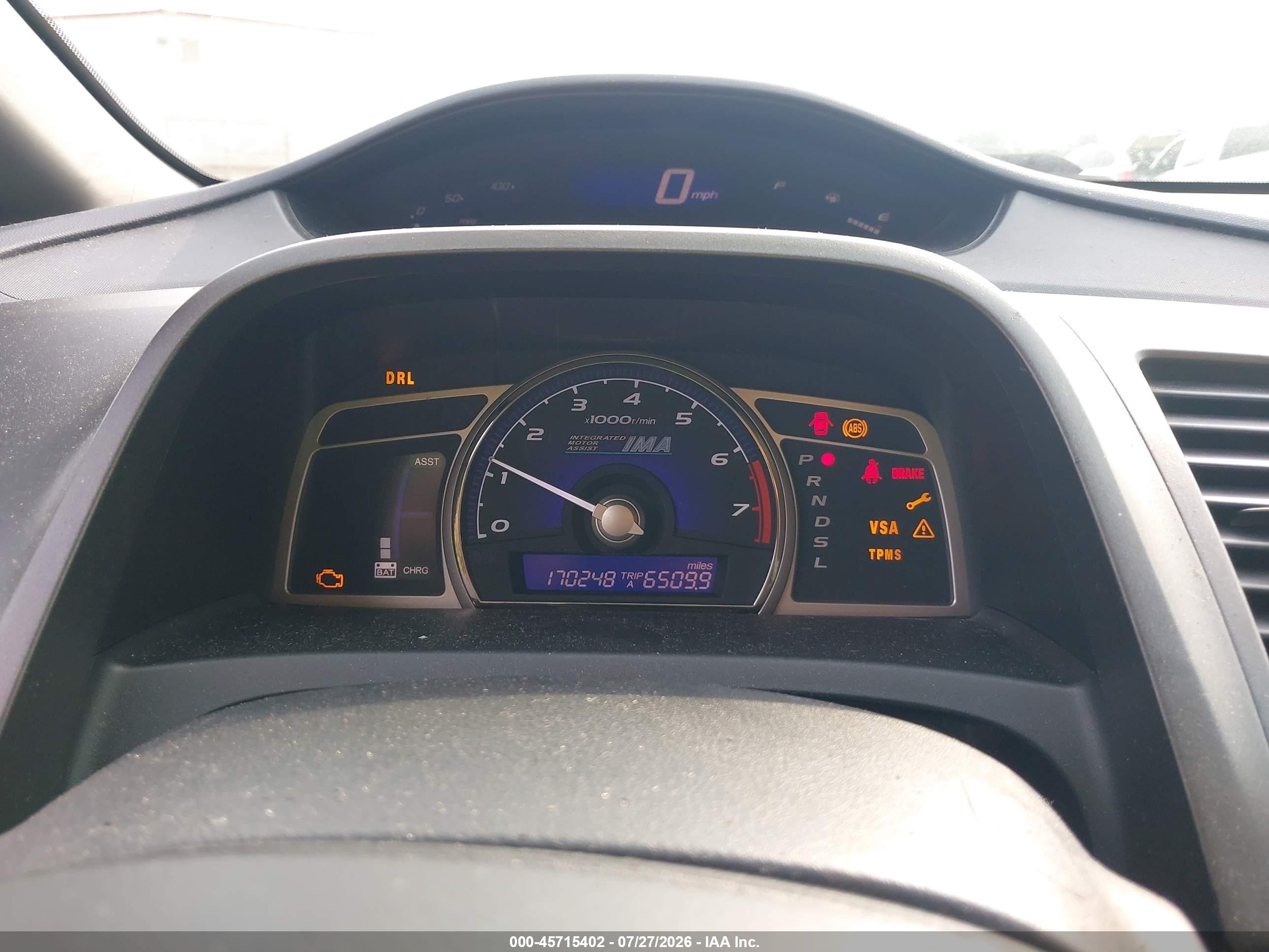 2009 Honda Civic Hybrid   Silver vin: JHMFA36299S007692