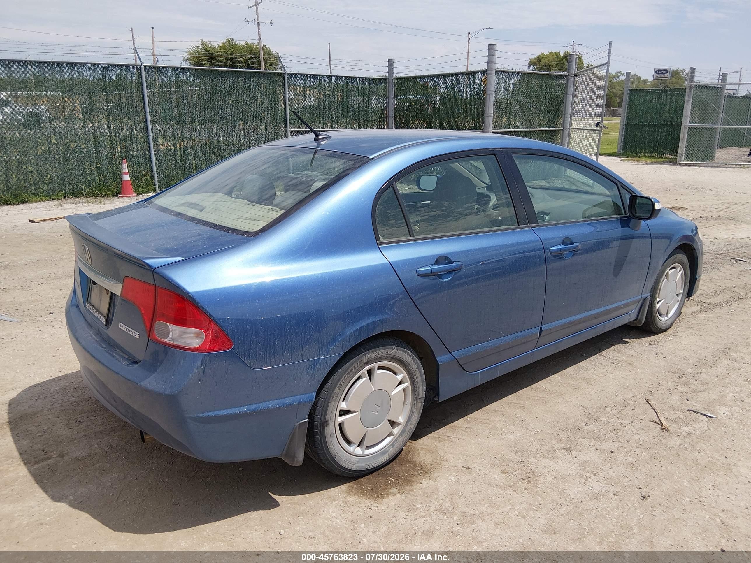 2009 Honda Civic Hybrid   Blue vin: JHMFA36299S015730