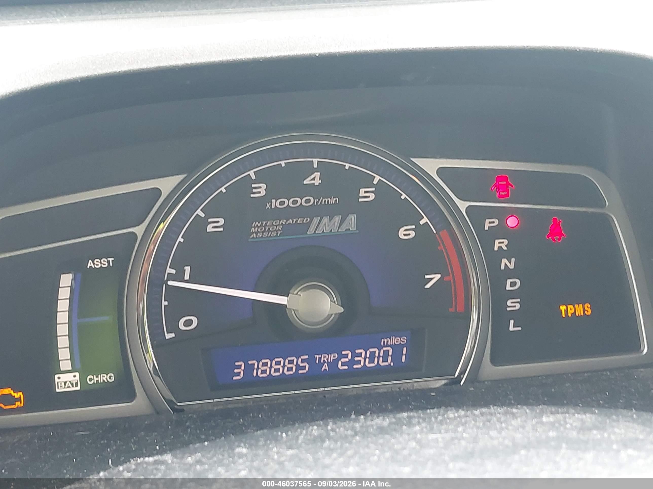 2009 Honda Civic Hybrid   Gray vin: JHMFA36299S016568